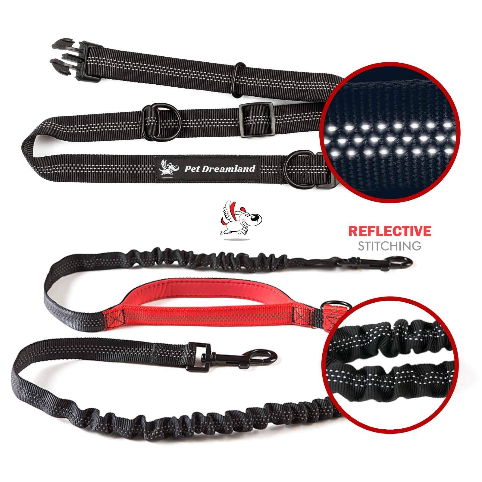 Adjustable Hands Free Dog Leash For Running | Waist Leash For Dog Walking Small Breeds | Dog Running Leash | Hiking Leash For Medium Dogs | Service Dog Leash Belt | Bungee Dog Leash | Hands Free Leash
