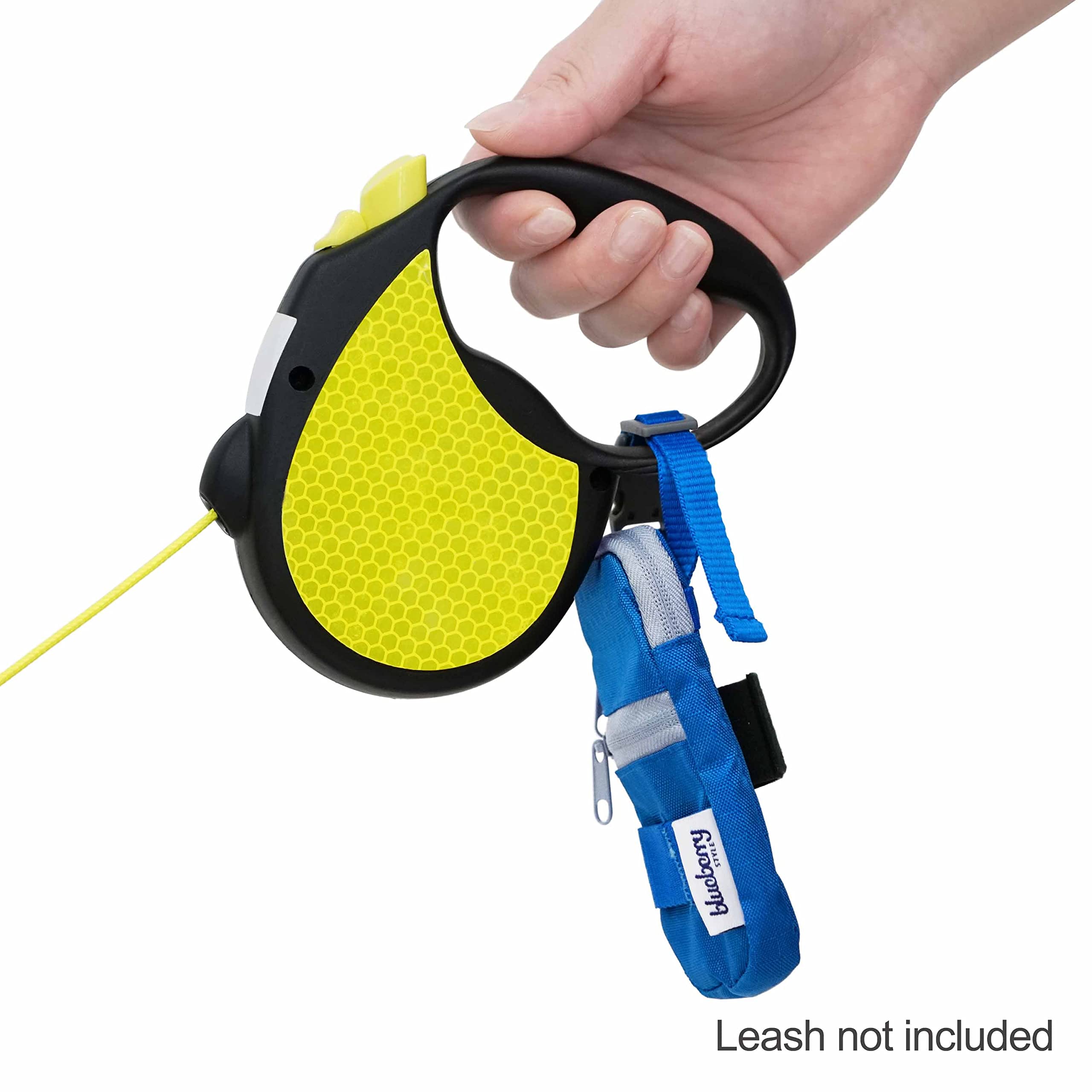 Blueberry Style Blue Dog Waste Bag Dispenser, Dog Poop Bag Holder Leash Attachment, Includes 1 Roll of Free Poop Bags