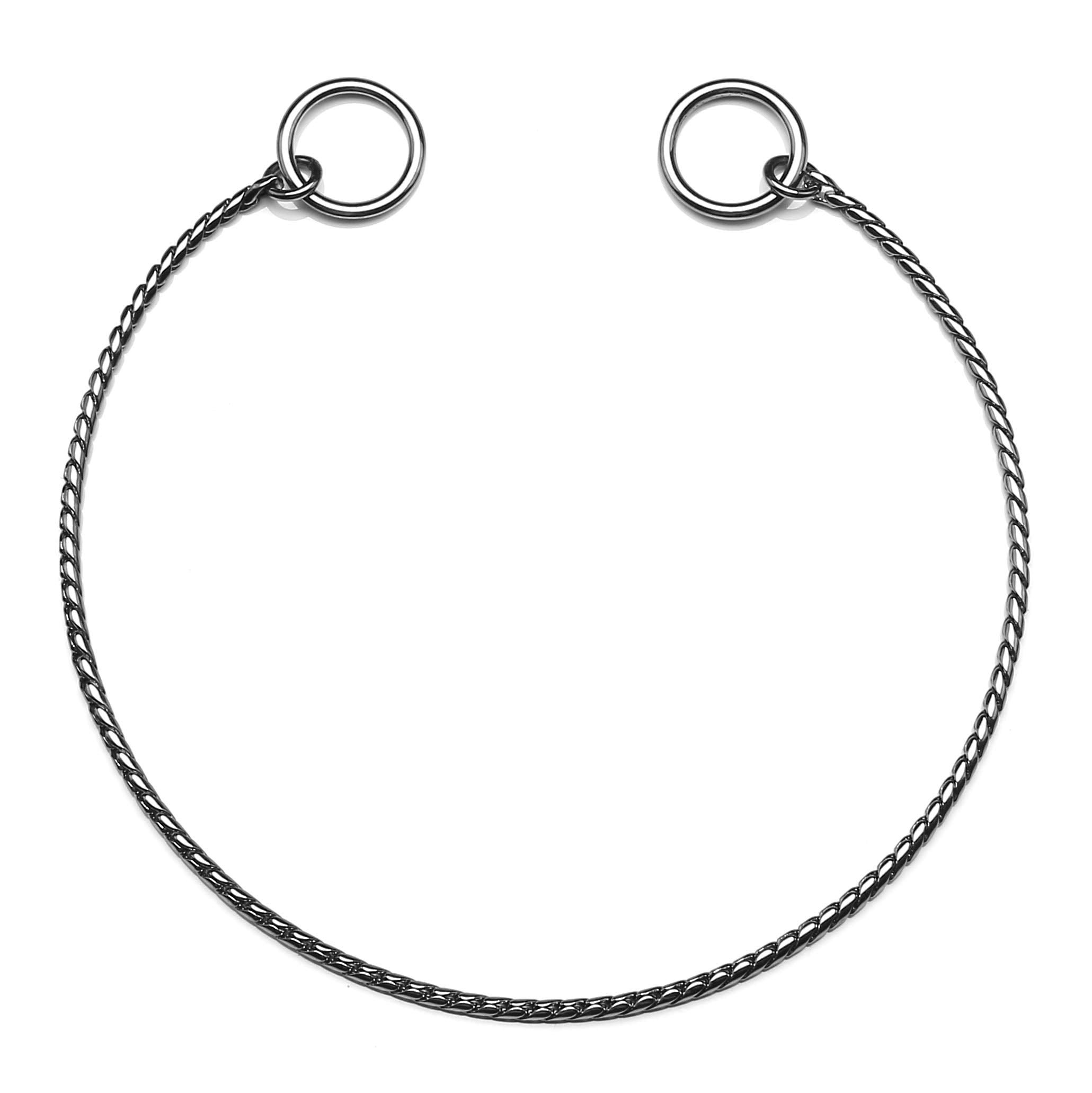 Mogoko Stainless Steel Dog Choke Chain Collar, Puppy Metal Snake Chain Pet Show Slip Collar Choker For Training Walking (Black;16.0'*3.0Mm)