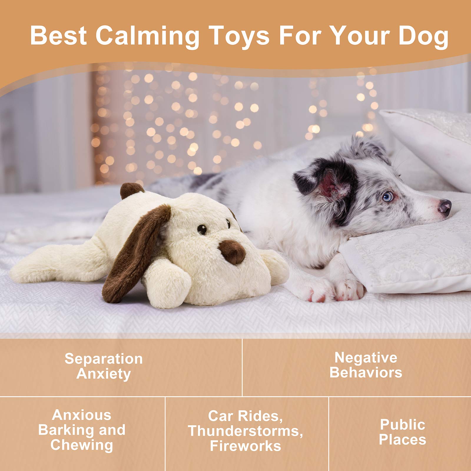 Moropaky Puppy Heartbeat Toy For Anxiety Relief Dog Behavioral Aid Toy For Puppies Sleep Aid Separation Anxiety Soother Cuddle,