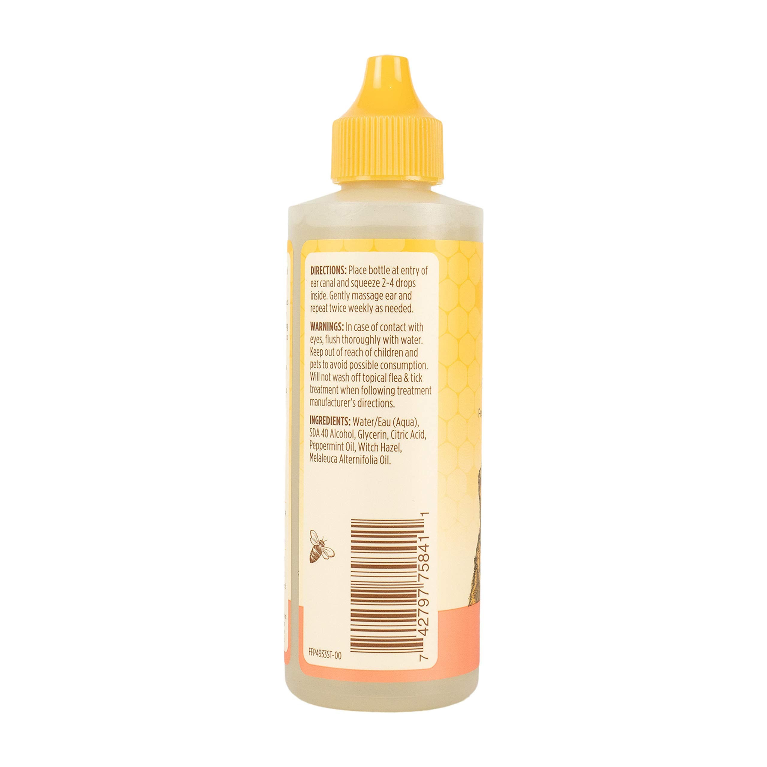 Burt'S Bees For Pets Ear Cleaner For Dogs With Pepeprmint And Witch Hazel, 99.7% Natural Origin Formulas, Dog Ear Cleaner, Ear Cleaning Solution For Dogs, 4 Oz