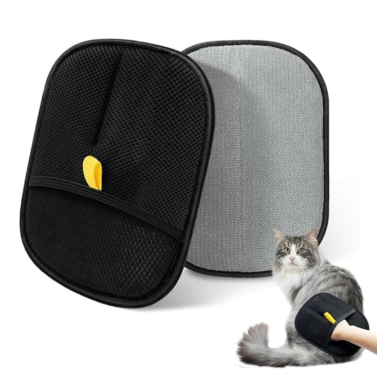 Rangili Electrostatic Pet Hair Removal Gloves With Lanyard | Reusable Cat & Dog Grooming Mitts | Washable Lint & Fur Remover For