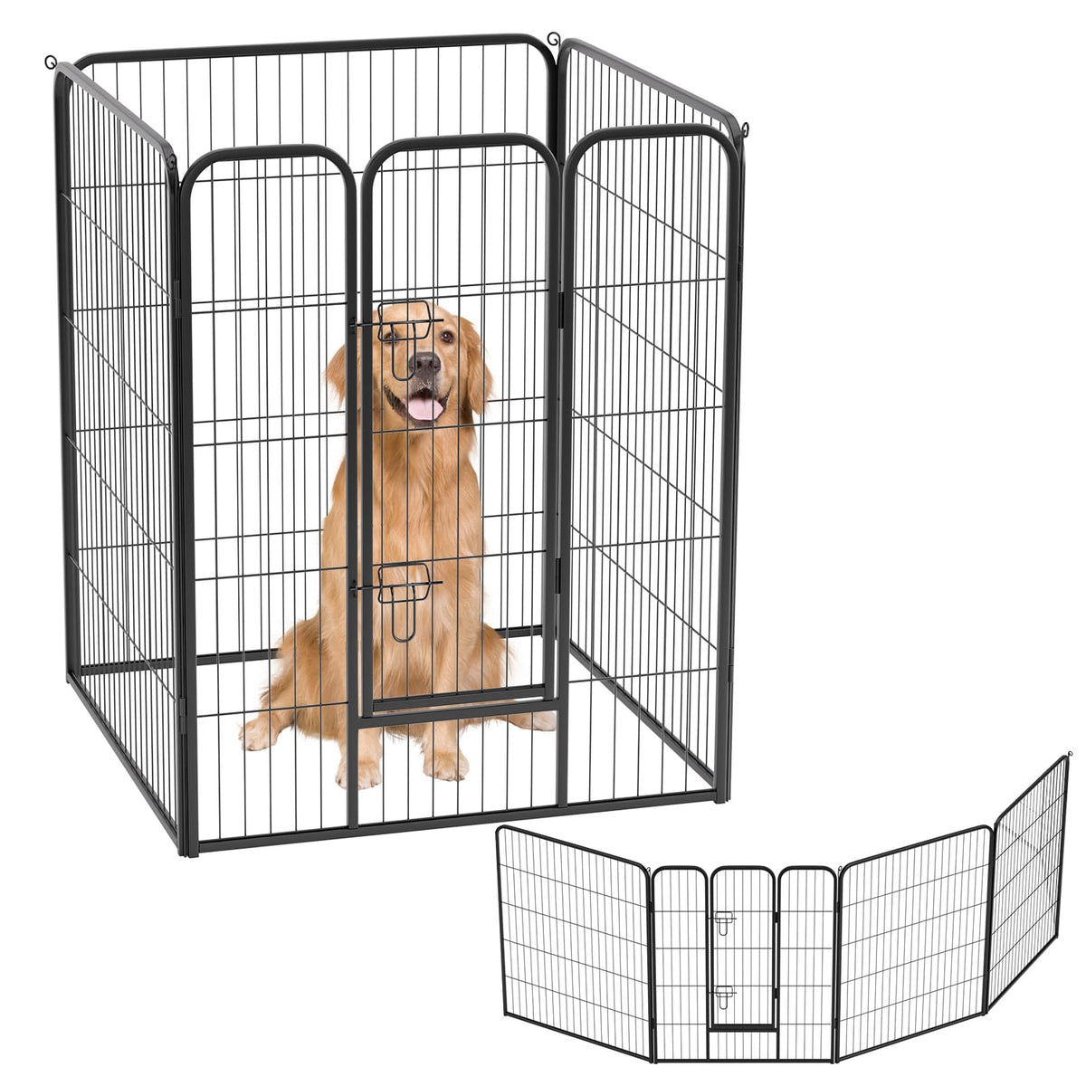 Bestpet Dog Playpen Indoor 40 Inch Height 4 Panels Dog Pen For Medium And Large Dogs, Exercise Pen Pet Dog Fence With Doors Pet 