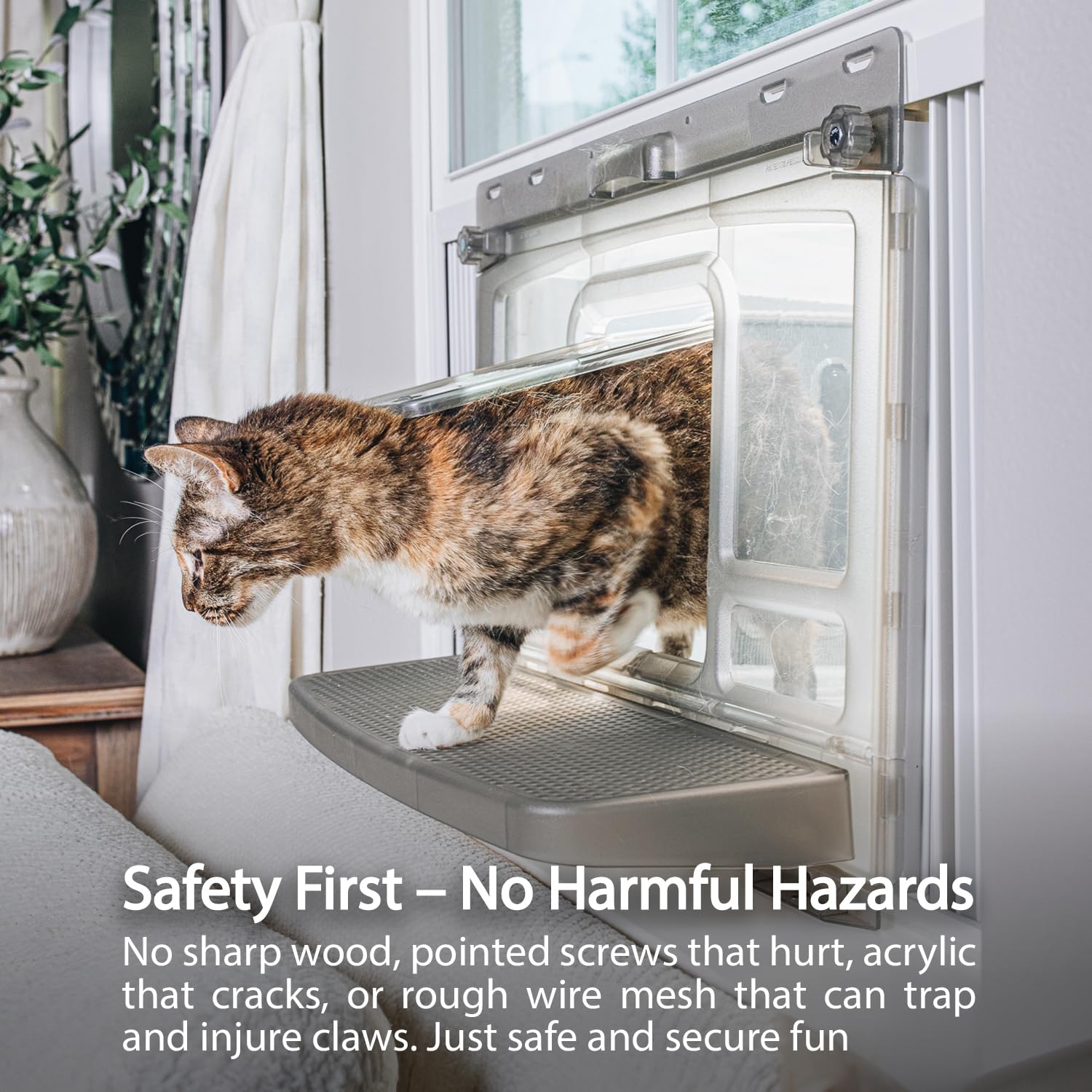 Window Catio & Perch - Premium Outdoor Freedom & Indoor Joy For Cats, Enrichment & Stress Relief, All Weather Comfort, Easy To C