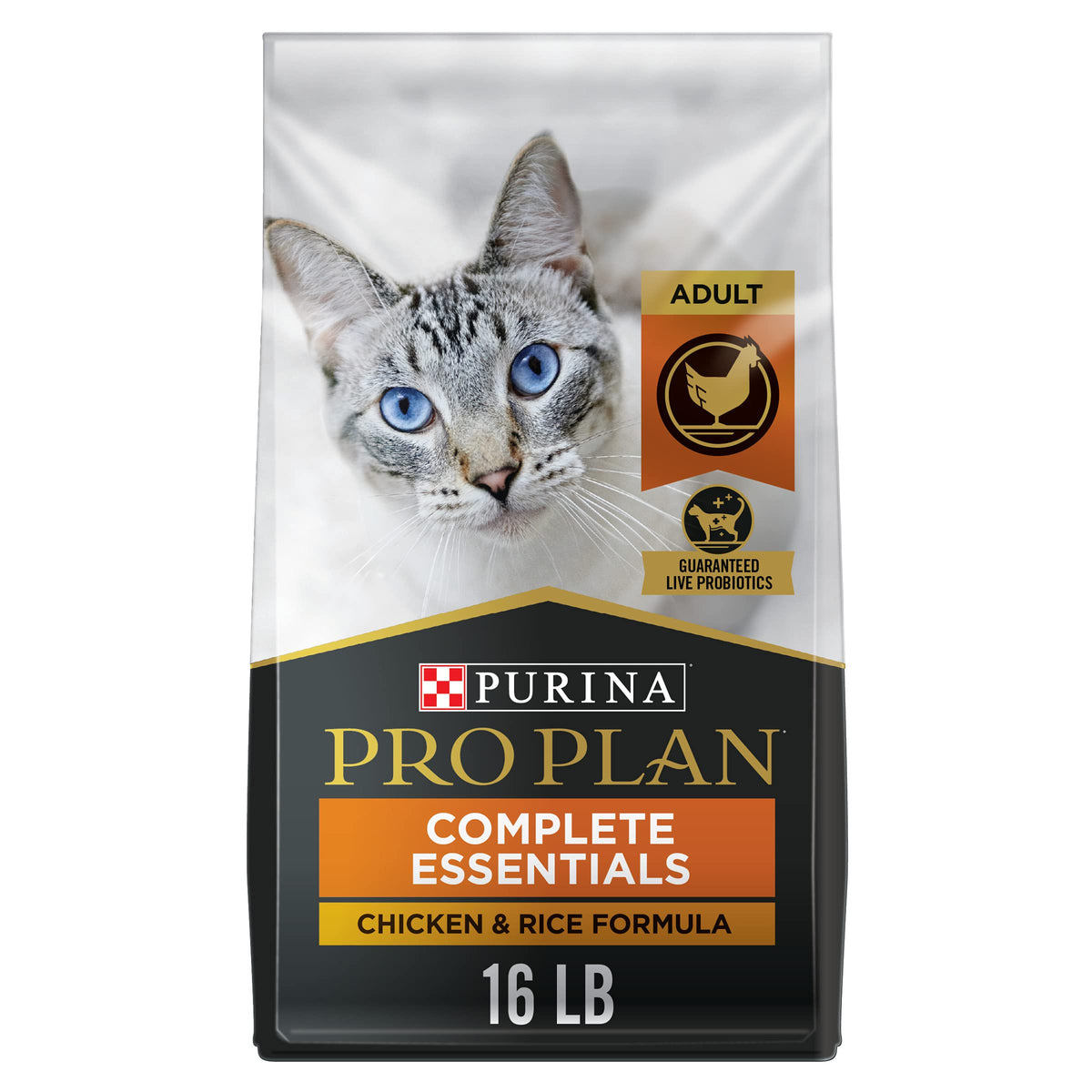 Purina Pro Plan High Protein Cat Food With Probiotics For Cats, Chicken And Rice Formula - 16 Lb. Bag