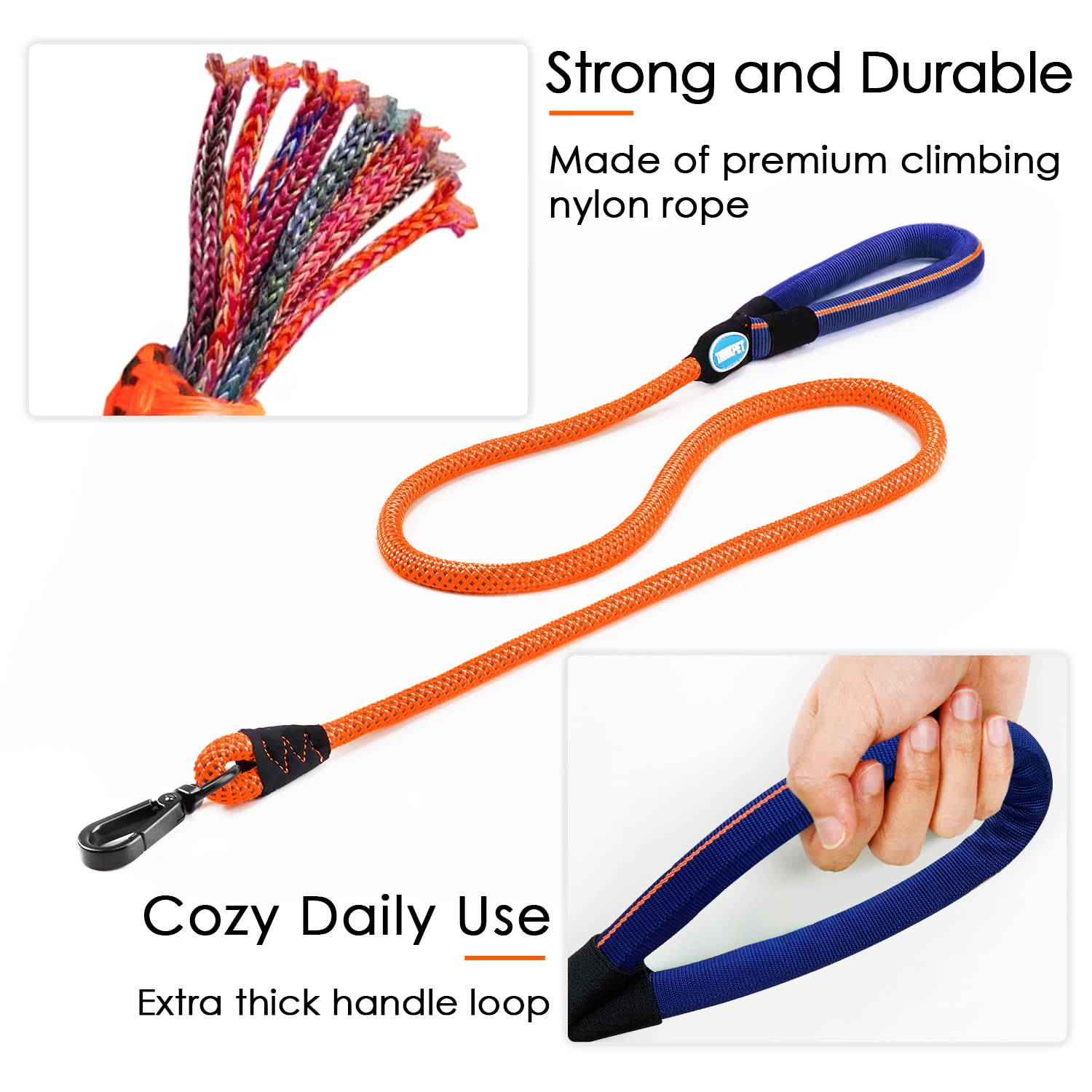 Thinkpet No Pull Harness Breathable Sport Harness With Handle - Reflective Padded Dog Safety Vest With Reflective Neon Dog Leash S Harness Leash Pack Orange