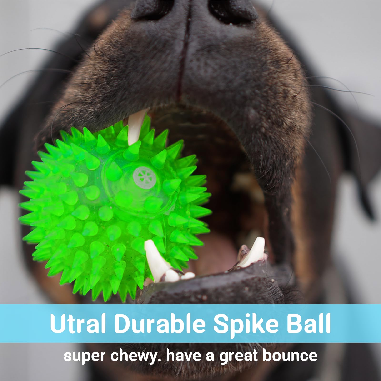 Ousiya 2.5    Dog Balls (8 Colors) Squeaky Dog Toy Balls for Small Medium Dogs, Puppy Chew Toys Balls for Teething, Spiky Dog Ba