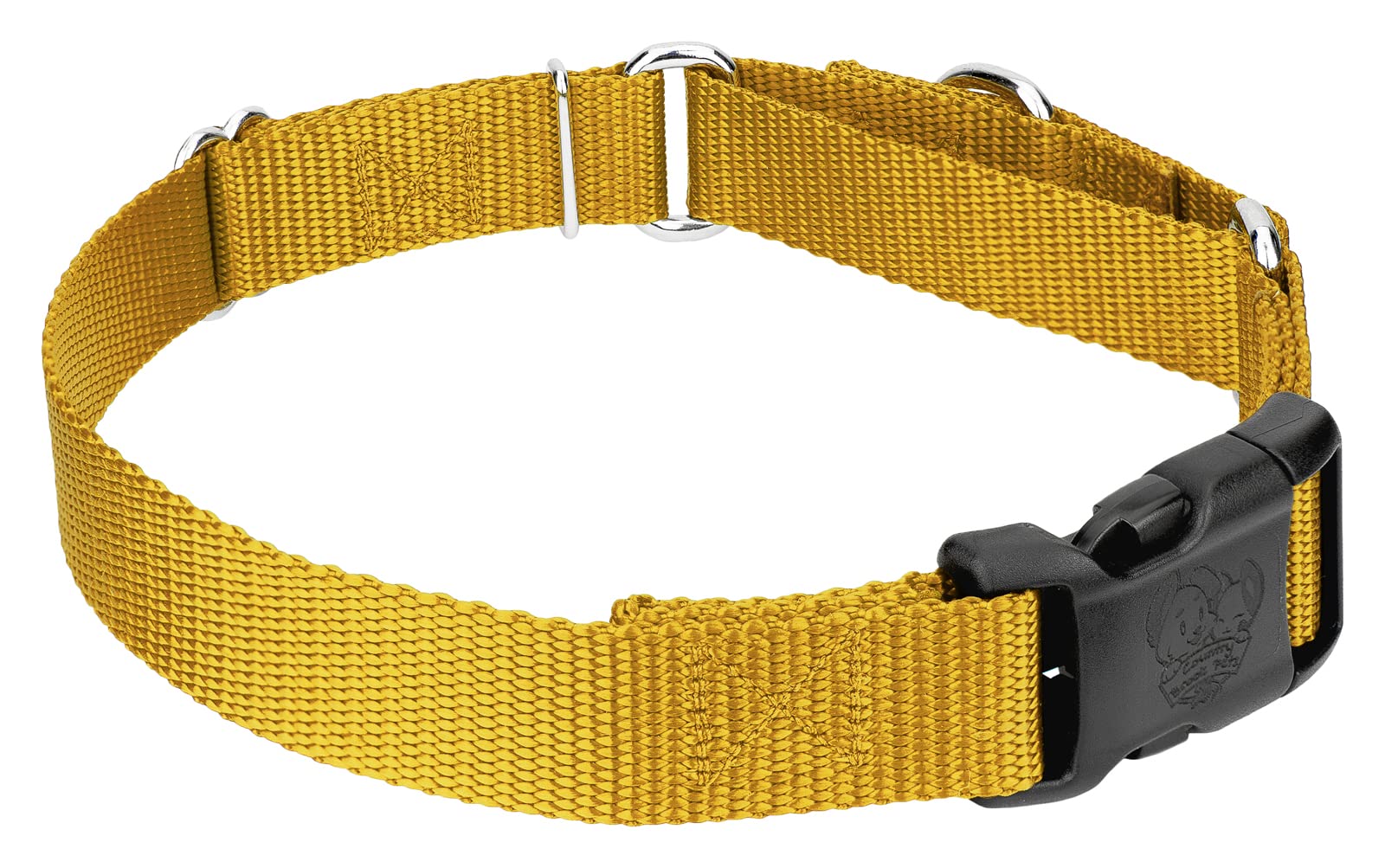 Country Brook Petz - Made In The Usa - Durable Nylon Martingale With Deluxe Buckle - 30+ Vibrant Color Options (Gold, 5/8 Inch, Extra Small)