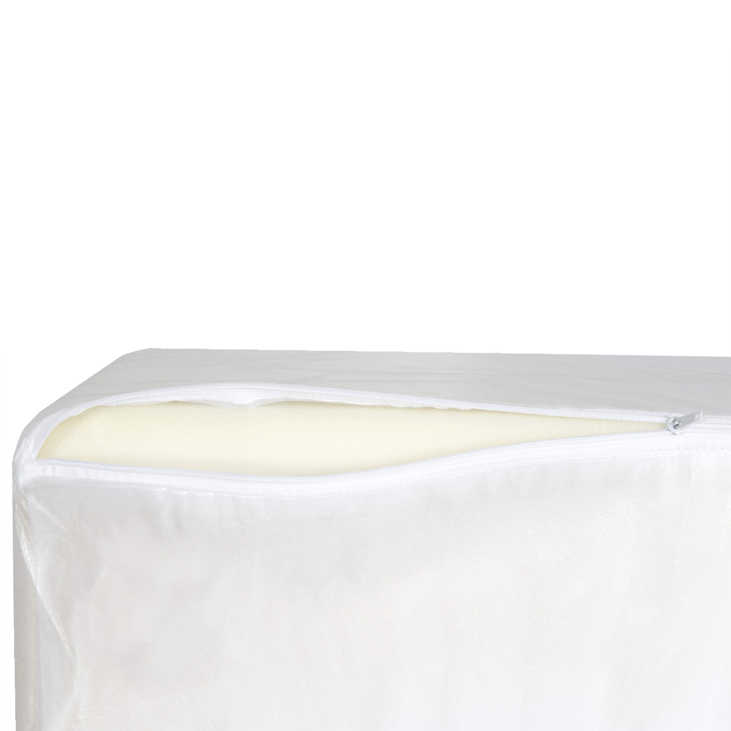 Furhaven Dog Bed Liner Water-Resistant Foam Mattress Protector Cover - White, Large