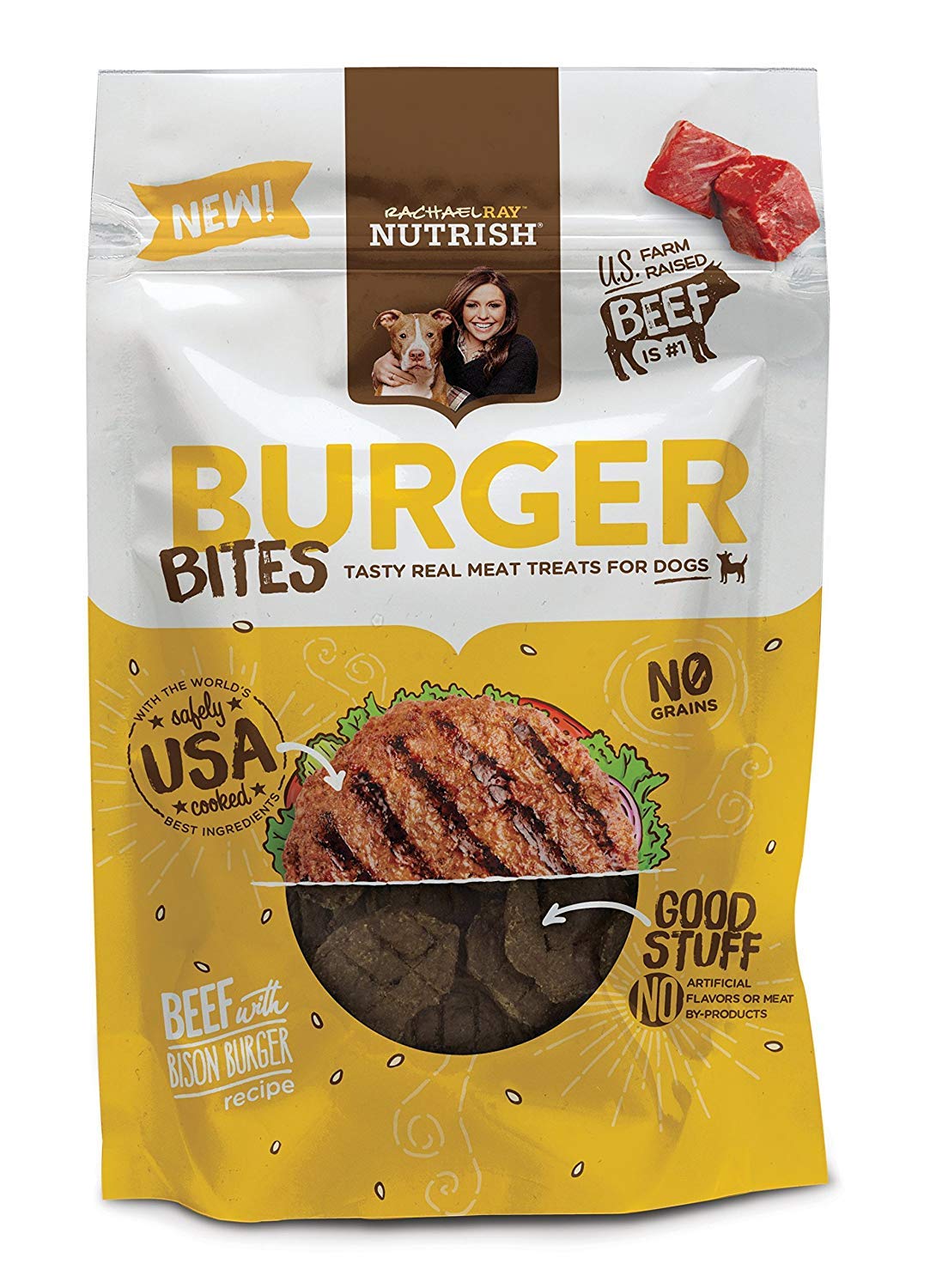 Rachael Ray Nutrish Burger Bites Beef Recipe With Bison Dog Treats, 12 Oz. Pouch