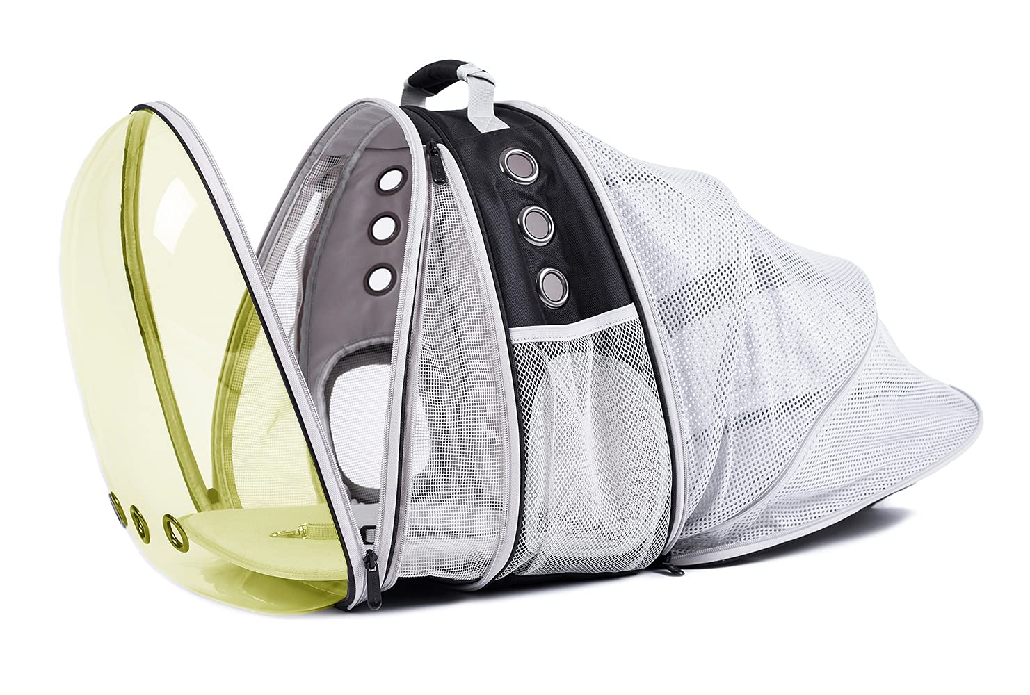 Dual Expandable Polarized Cat Backpack Carrier, Fit Up To 20 Lbs, Expandable Front & Back Space Capsule Polarized Bubble Pet Carrier For Large Cat And Small Dog, Pet Carrying Hiking Traveling Backpack