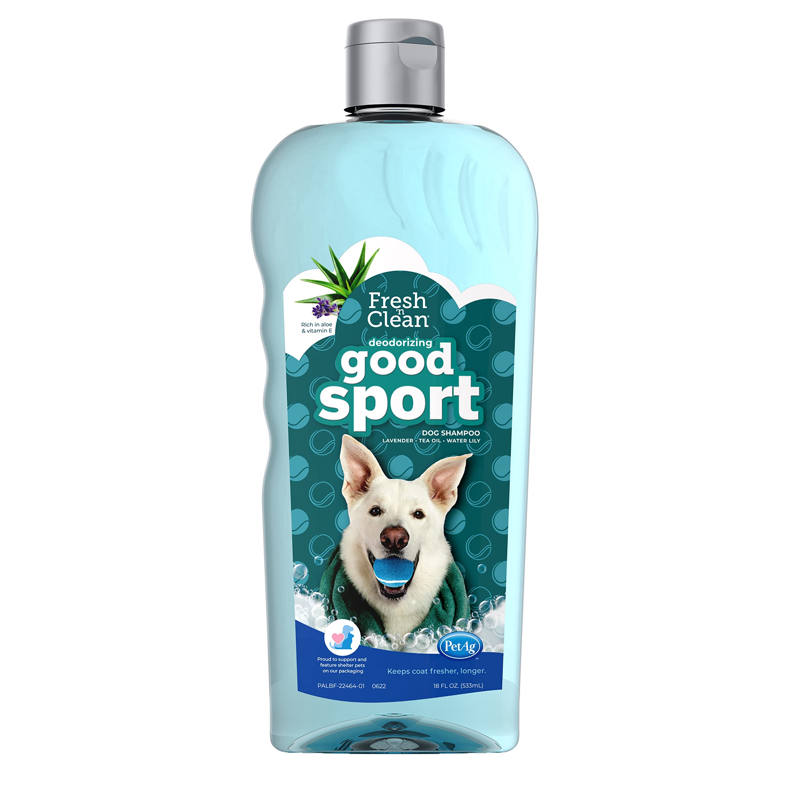 Pet-Ag Fresh ‘N Clean Good Sport Deodorizing Shampoo For Dogs - 18 Oz - Powerful, Odor-Control Formula With Aloe Vera & Vitamin E - Soap Free & Paraben Free