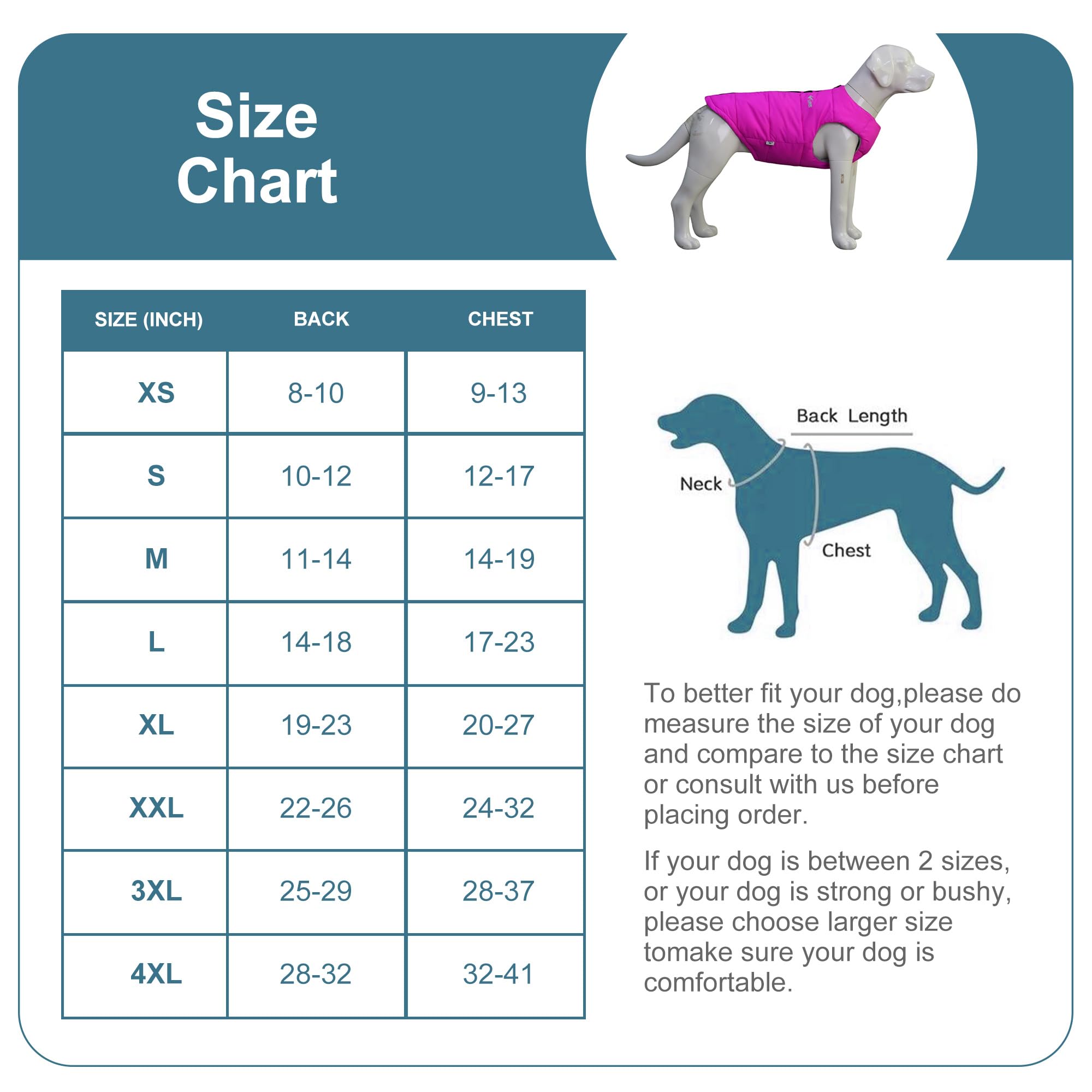 Dog Winter Jacket, Waterproof Windproof Dog Winter Vest Super Warm Polar Fleece Dog Winter Clothes With Smooth Zipper Closure For Small Medium Large Dogs Purple Xl