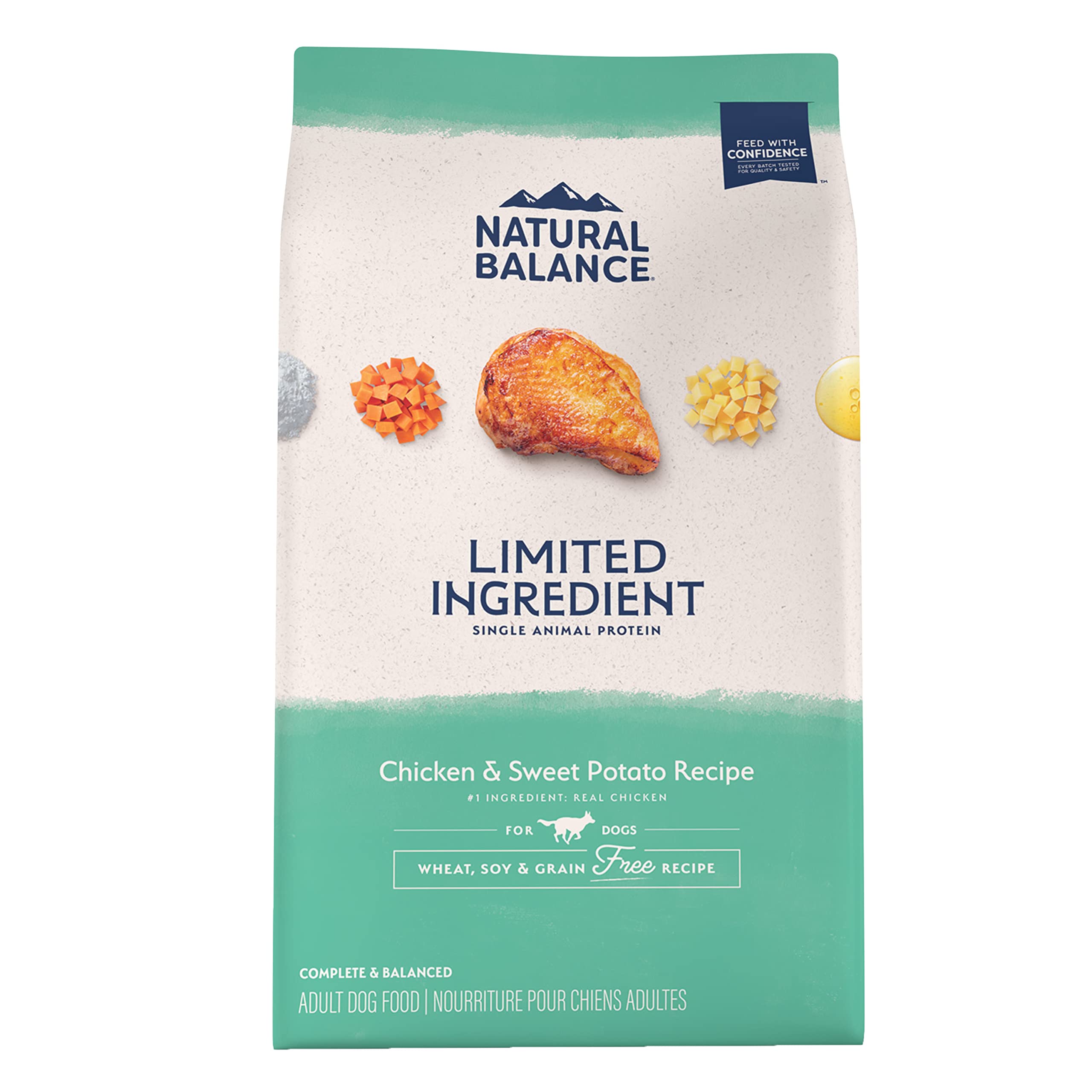 Natural Balance Limited Ingredient Adult Grain Free-Dry Dog Food, Chicken & Sweet Potato Recipe, 12 Pound (Pack of 1)