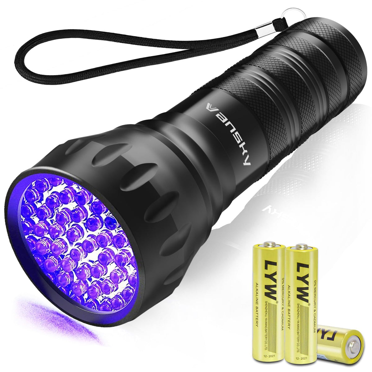 Black Light Uv Light Flashlight, 21 Led 395Nm Ultraviolet Blacklight Flashlight Mini Pet Urine Detector For Dog/Cat, Dry Stains, Resin Curing, Matching With Pet Odor Eliminator(Batteries Are Included)