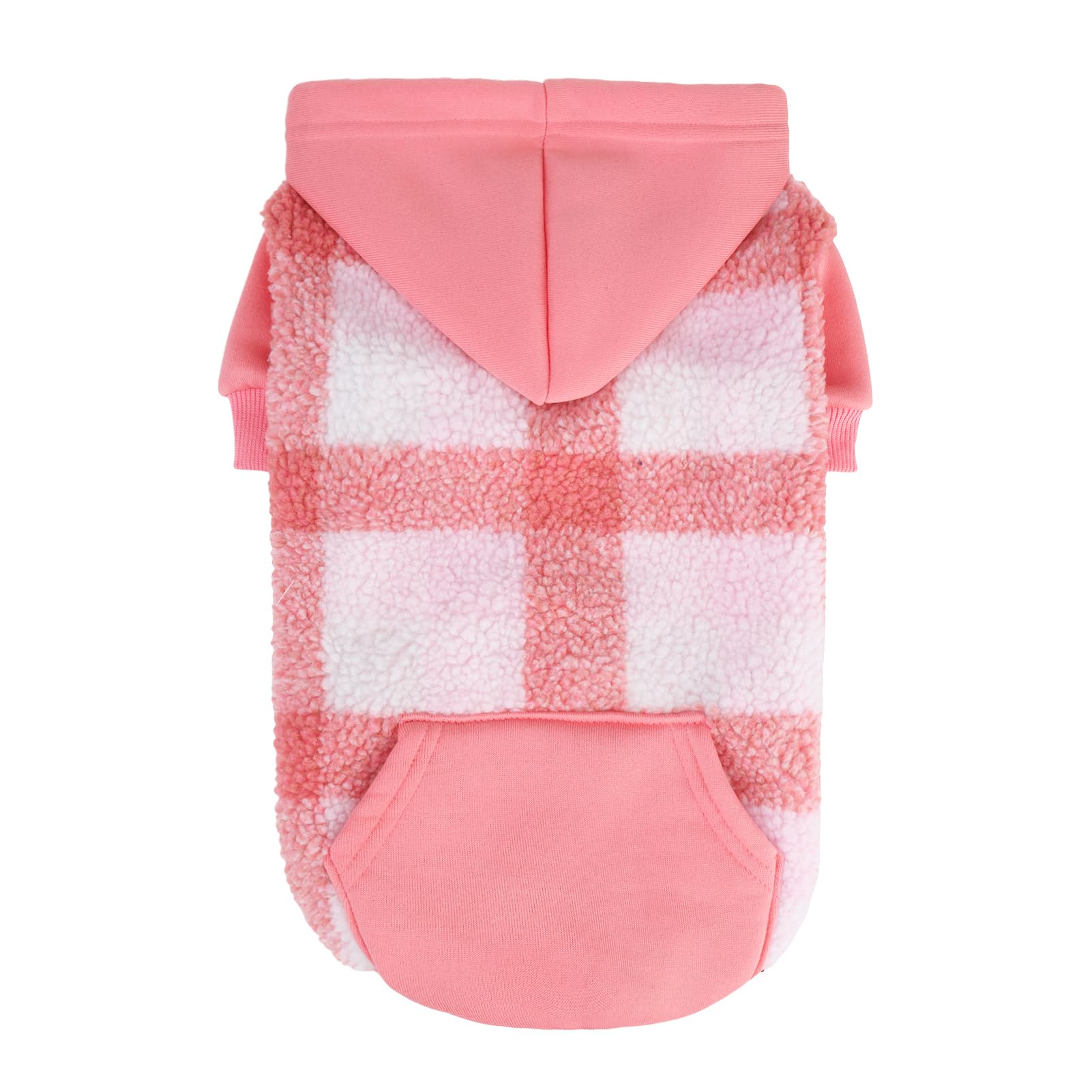 PUPTECK Dog Hoodie Puppy Sweatshirt Warm Dog Sweater Winter Clothes Cold Weather Coats for Small Medium Large Dogs, Pink, L