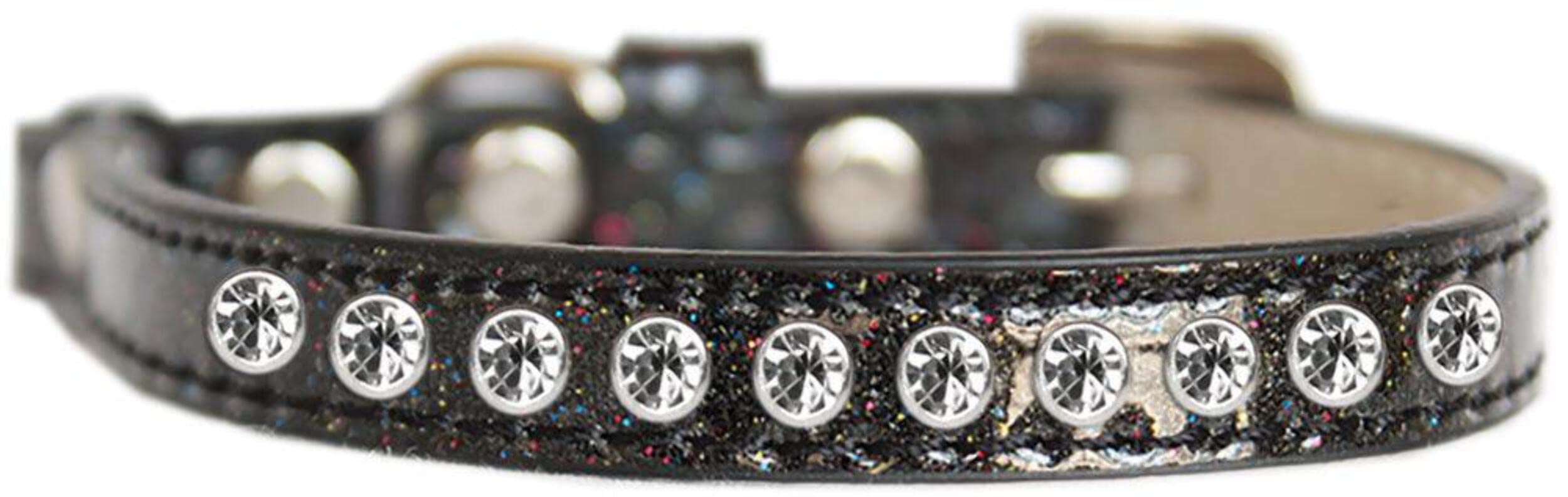 Mirage Pet Products Clear Jewel Ice Cream Cat Safety Collar Silver Size 14