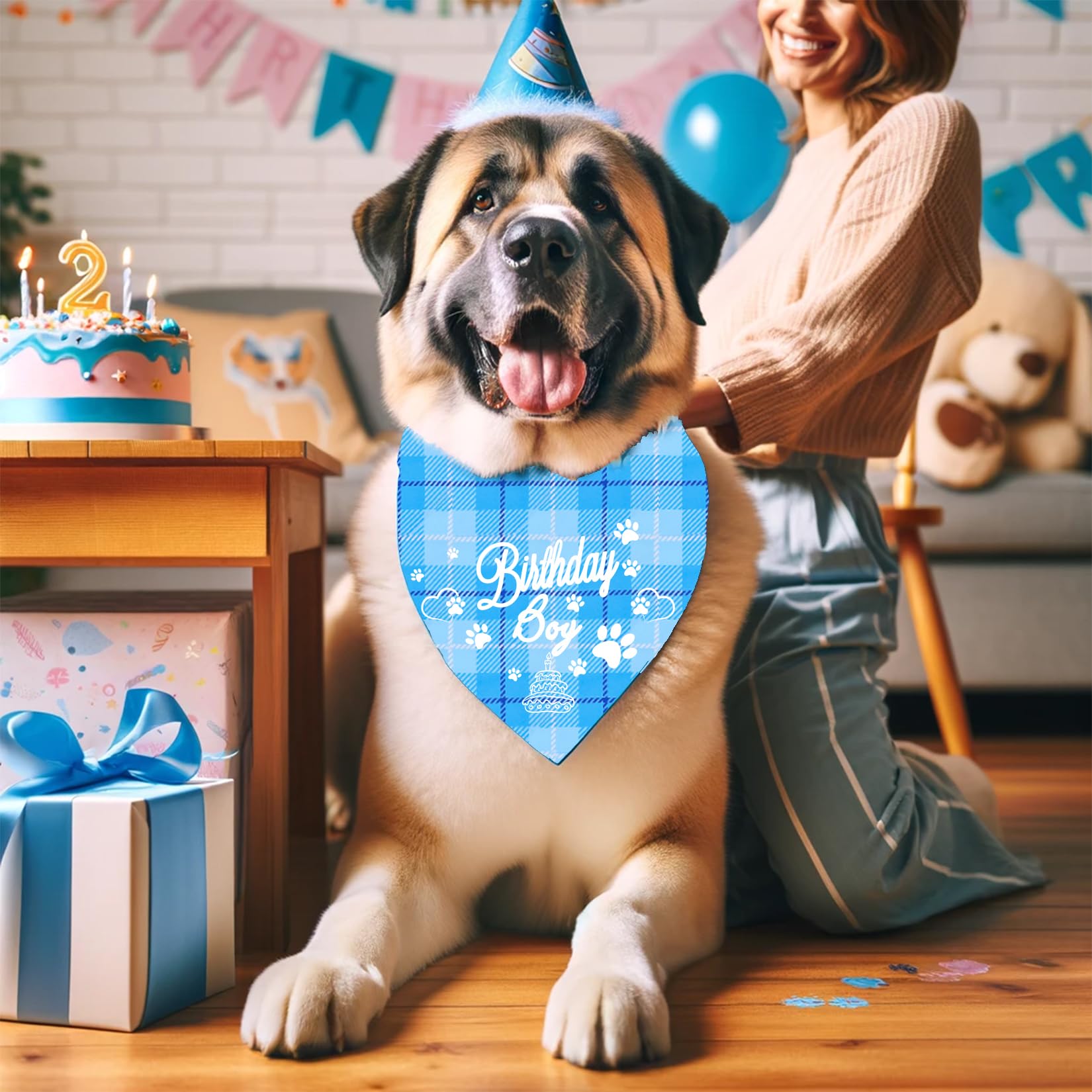 Mianoomag Birthday Boy Dog Bandana, Large Dog Birthday Bandana Boy, Premium Quality Birthday Boy Bandana Dog Scarf, Comfortable