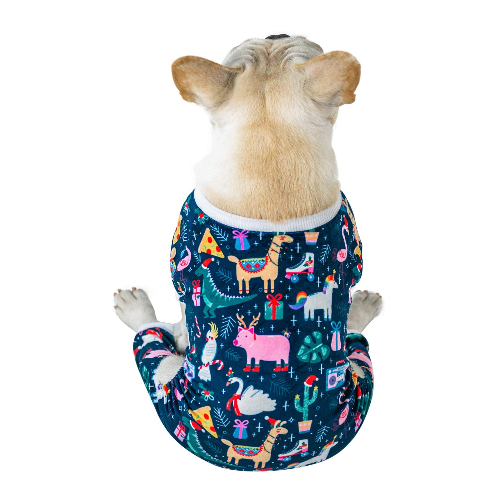 Cutebone Dog Pajamas Christmas Clothes Pjs For Small Dogs Shirts P108Xs