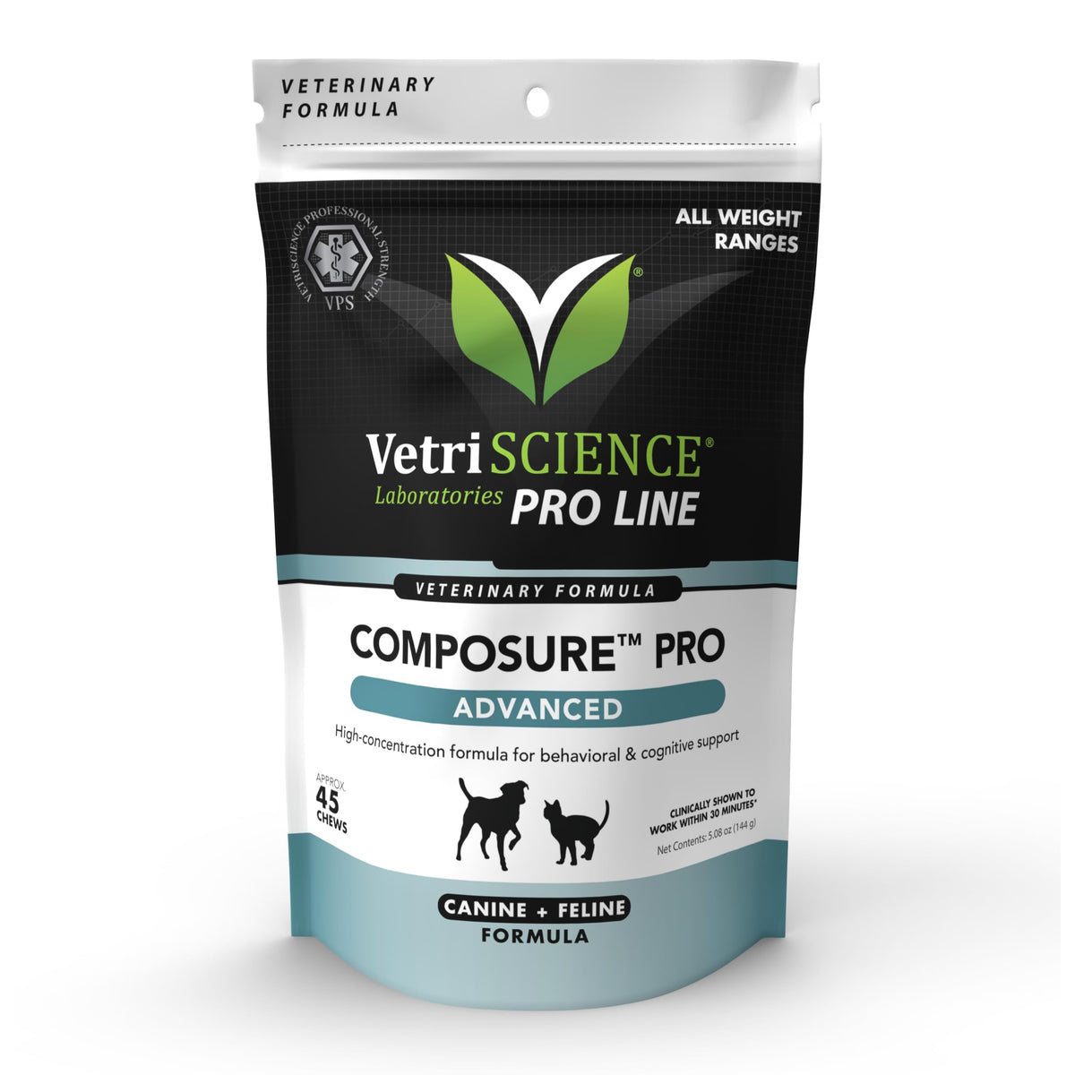 Vetriscience Composure Pro Advanced - Advanced Calming Supplement For Dogs & Cats - Calming Aid Soft Chews - Chewable Calming Su