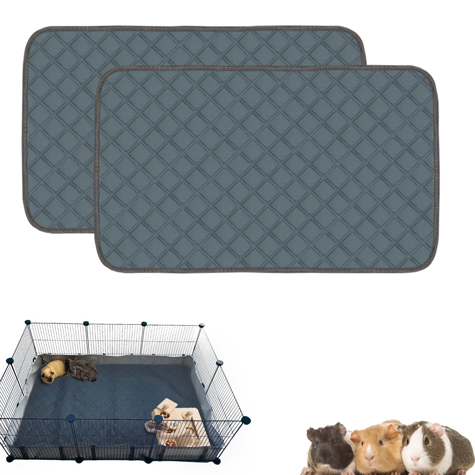 Mooydee 2 Pack Guinea Pig Cage Liners for C&C 2x3 Habitat Guinea Pig Bedding Washable | Super Absorbent | Waterproof | Non Slip 