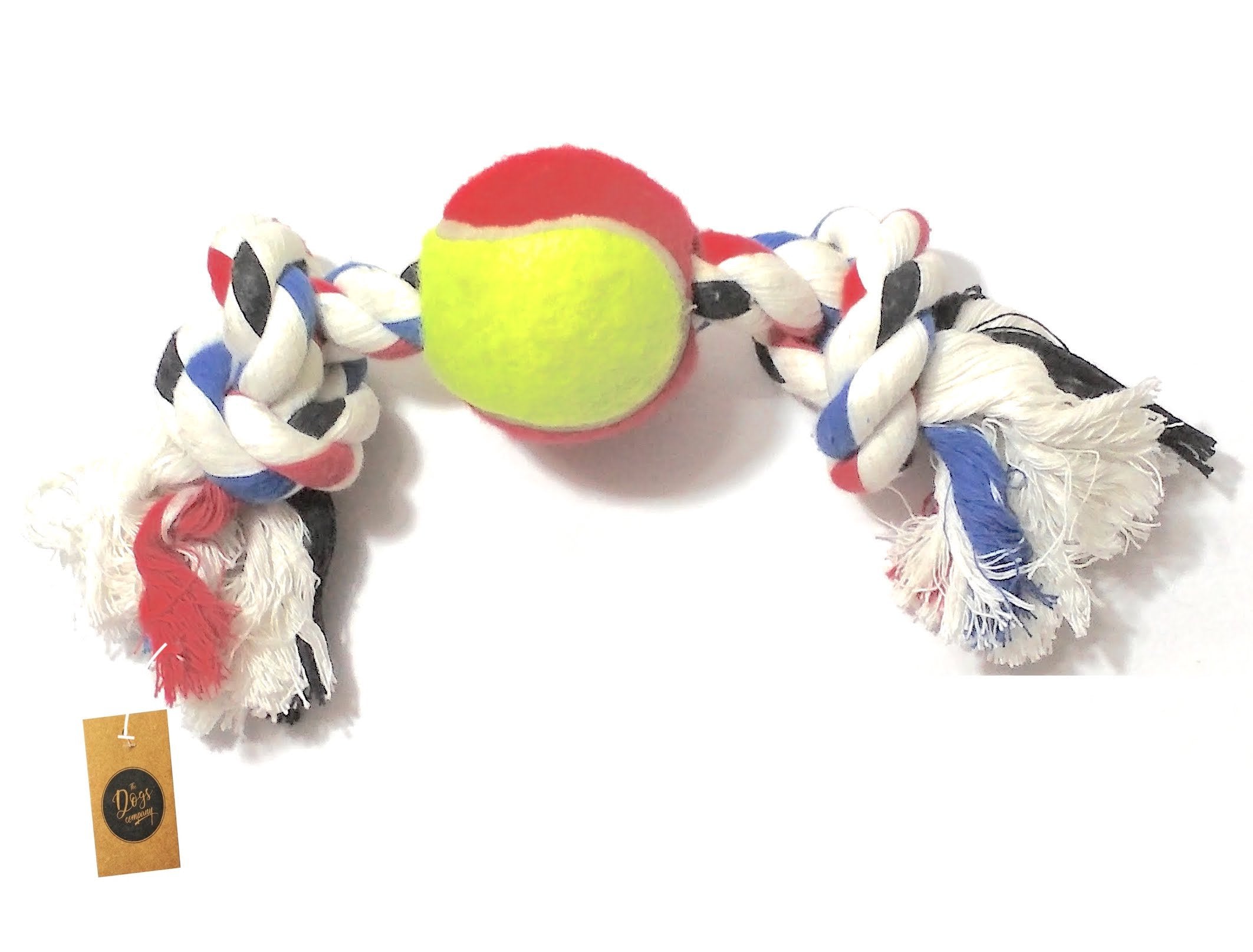 The Dogs Company Cotton Dog Rope Chew Toy, Puppy Teething Toy, 11 Inches, Color May Vary
