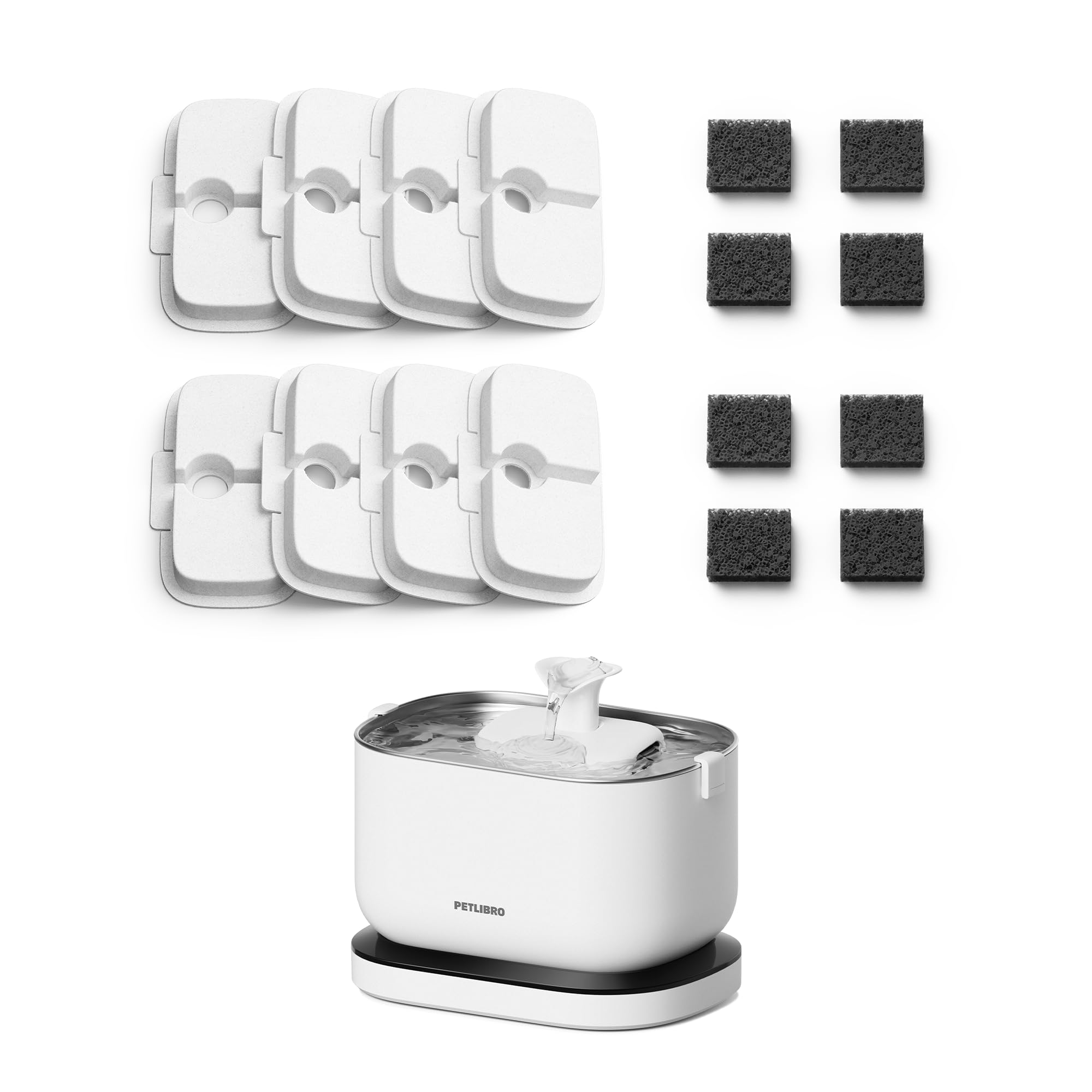 Petlibro 8 Filters For Dockstream Fountain Plwf115 Plwf105 Plwf005, 4 Months Set Of Replacement Filters For Pet Water Fountain