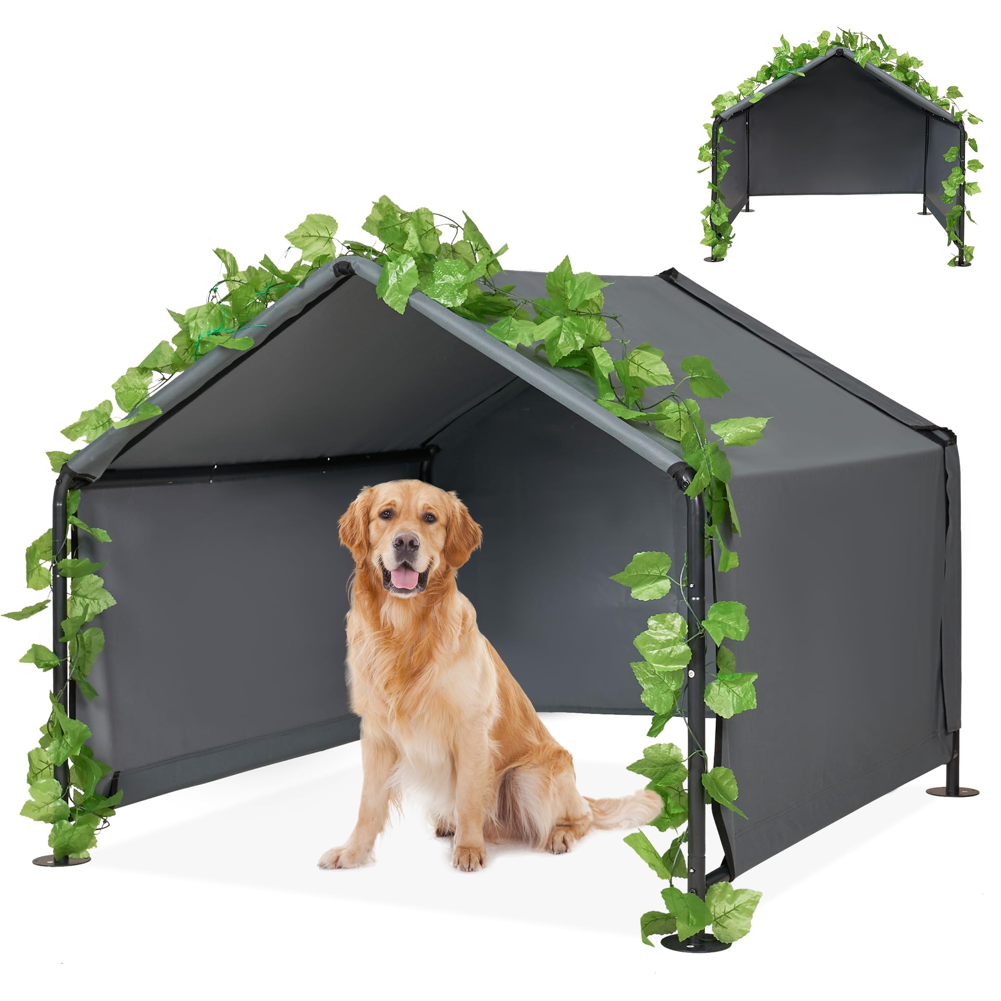 Inrlkit Large Dog Shade Shelter Outdoor Tent Dog House For Large Medium Dogs, Outside Sun Rain Canopy Pet House For Homeless Cat