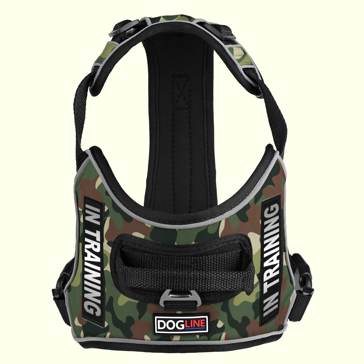 Dogline Quest No-Pull Dog Harness with in Training Reflective Removable Patches Soft Comfortable Dog Vest with Quick Release Dua
