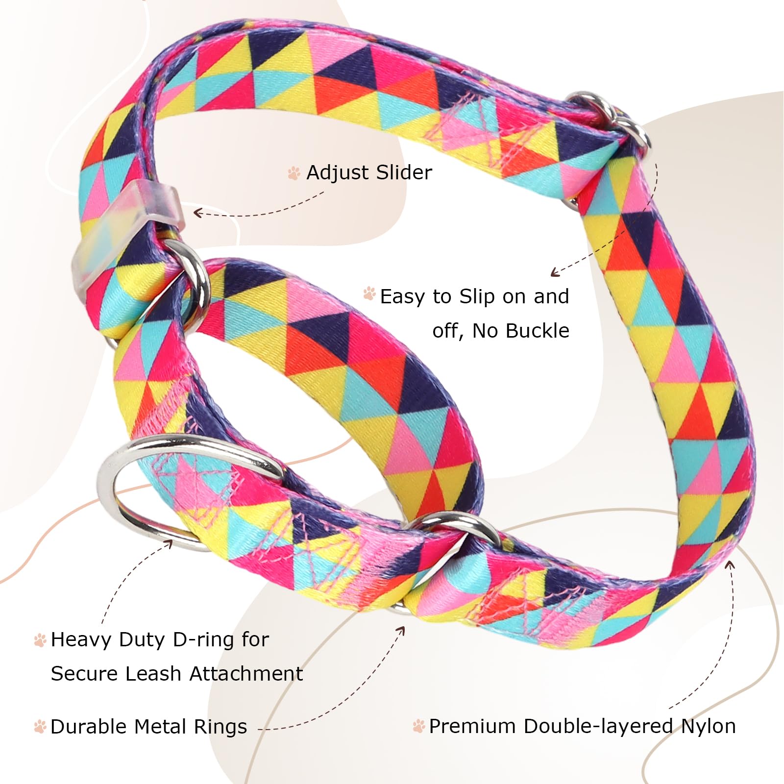 Martingale Collar For Dogs, Adjustable Training No Slip Dog Collar For Large Medium Small Dogs, Boy And Girl Dogs-Increase Contr