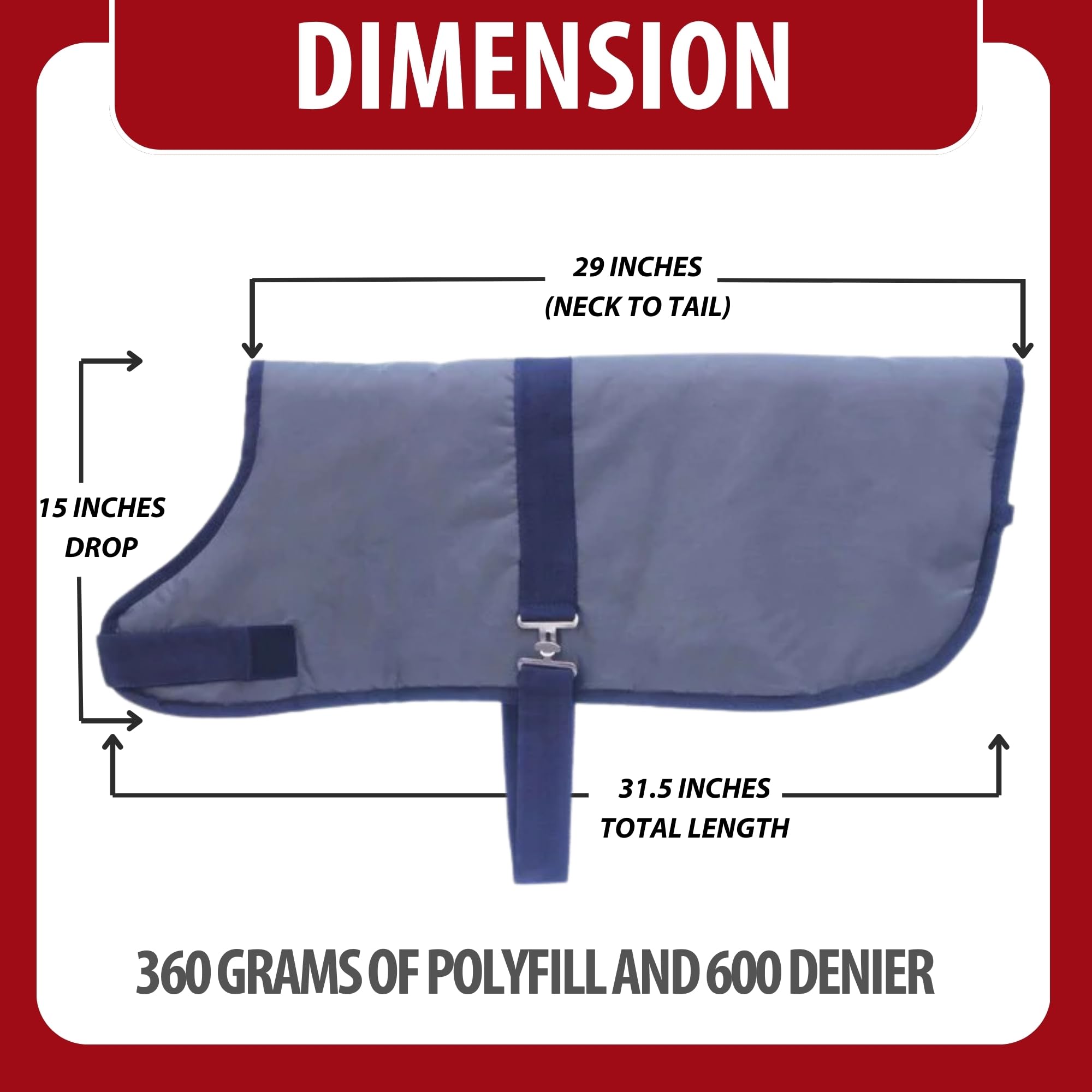 Jeffers Livestock Insulated Calf Blanket, Grey Navy, 1 Pack - 600Denier, 350G Polyfill, Winter Warm Clothes For Calf, Water Proo