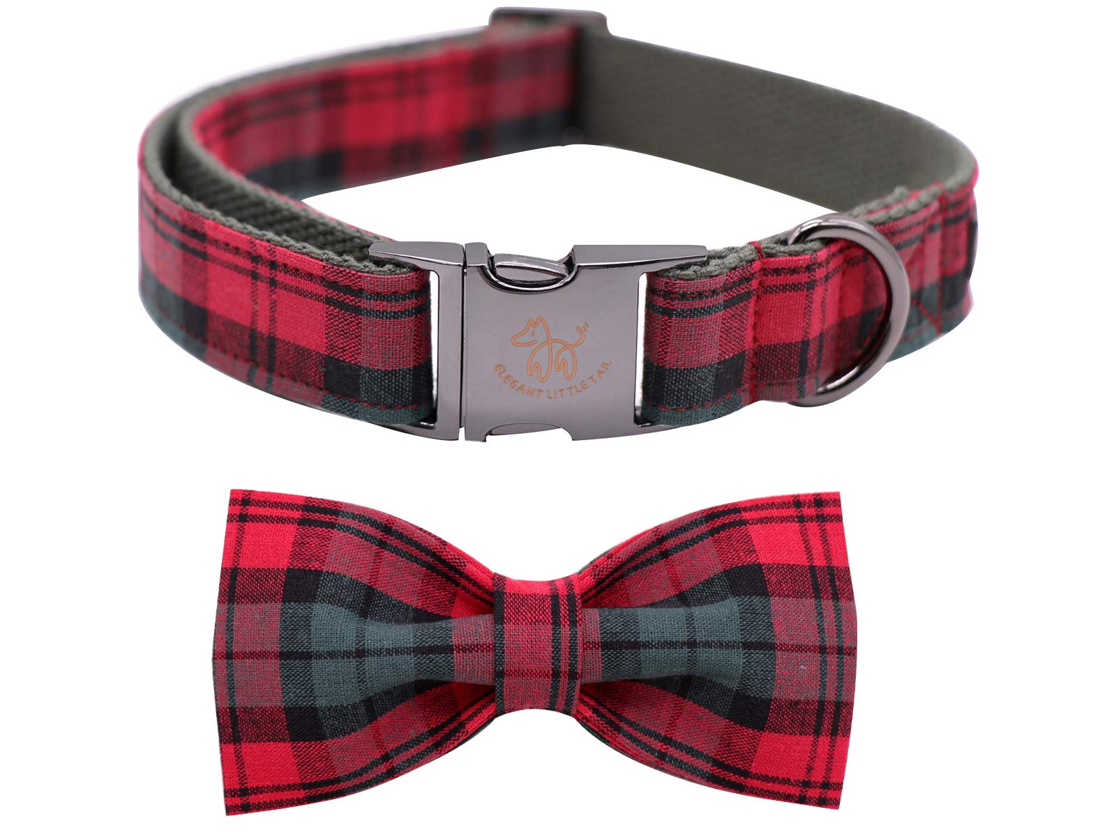 Elegant little tail Dog Collar with Bow, Cotton & Webbing, Bowtie Dog Collar, Adjustable Dog Collars for Small Medium Large Dogs