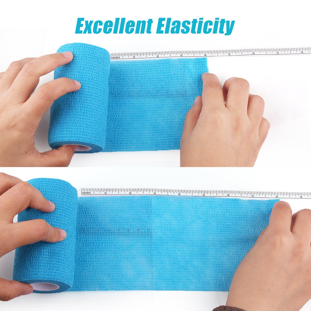 LotFancy Vet Wrap, 4 Inch x 5 Yards, 10 Pack Self Adhesive Bandage Wrap, Non-Woven Cohesive Bandage, First Aid Tape for Horses D