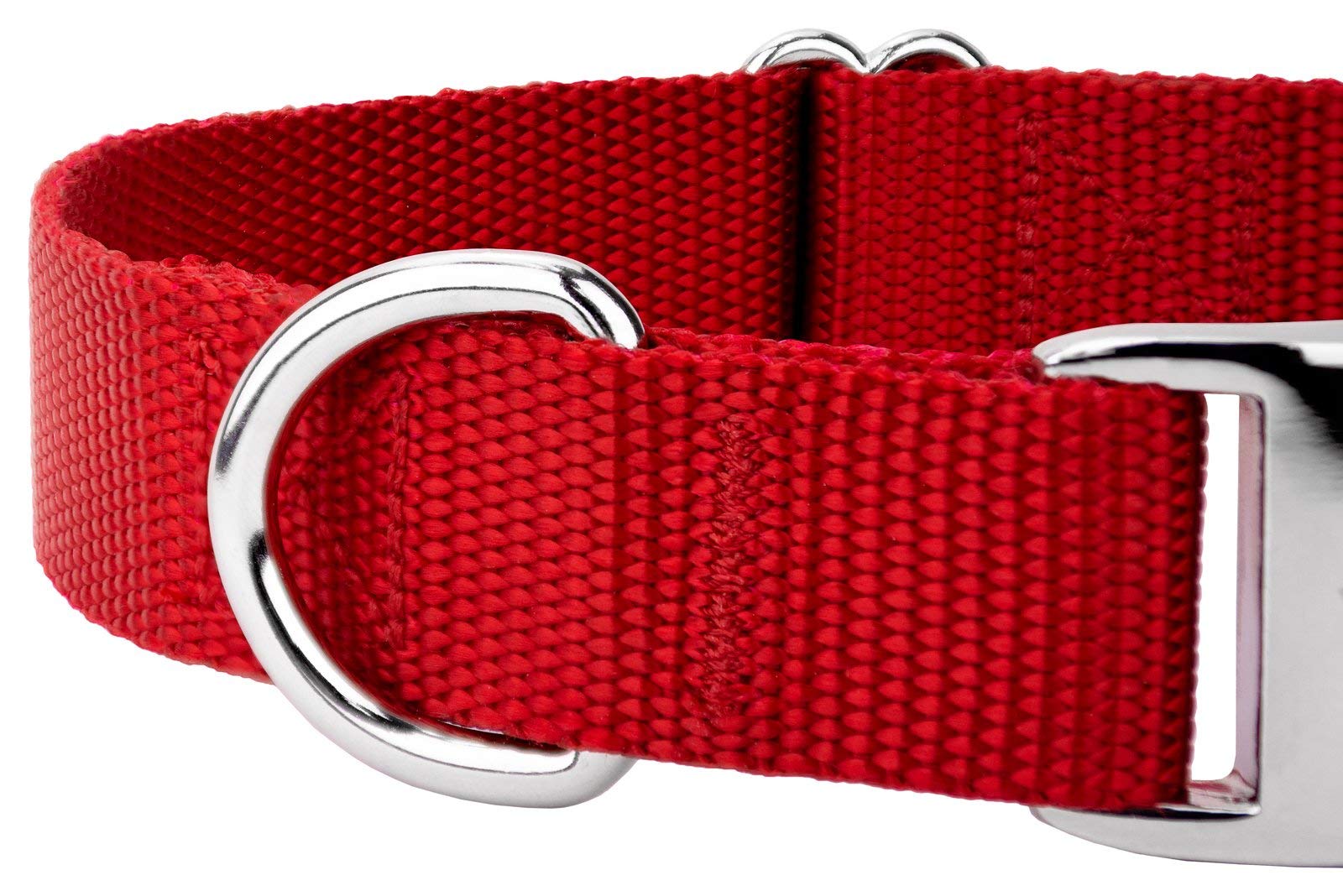 Country Brook Design - Vibrant 30+ Color Selection - Premium Nylon Dog Collar With Metal Buckle (Medium, 3/4 Inch, Red)