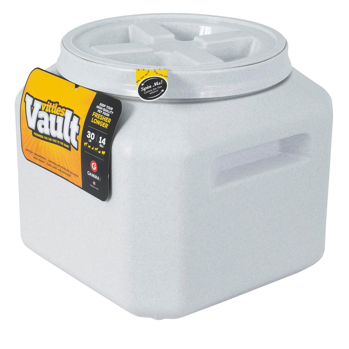 Gamma2 Vittles Vault Dog Food Storage Container with Airtight Lid, holds up to 25-30 Pounds of Dry Pet Food, Cat Kibble and Bird