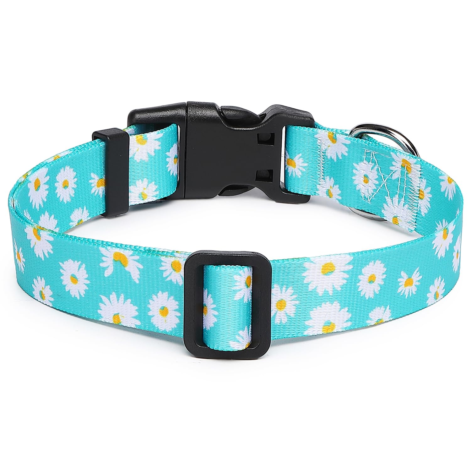 Suredoo Adjustable Dog Collar With Patterns, Ultra Comfy Soft Nylon Breathable Pet Collar For Small Medium Large Dogs (M, Blue D