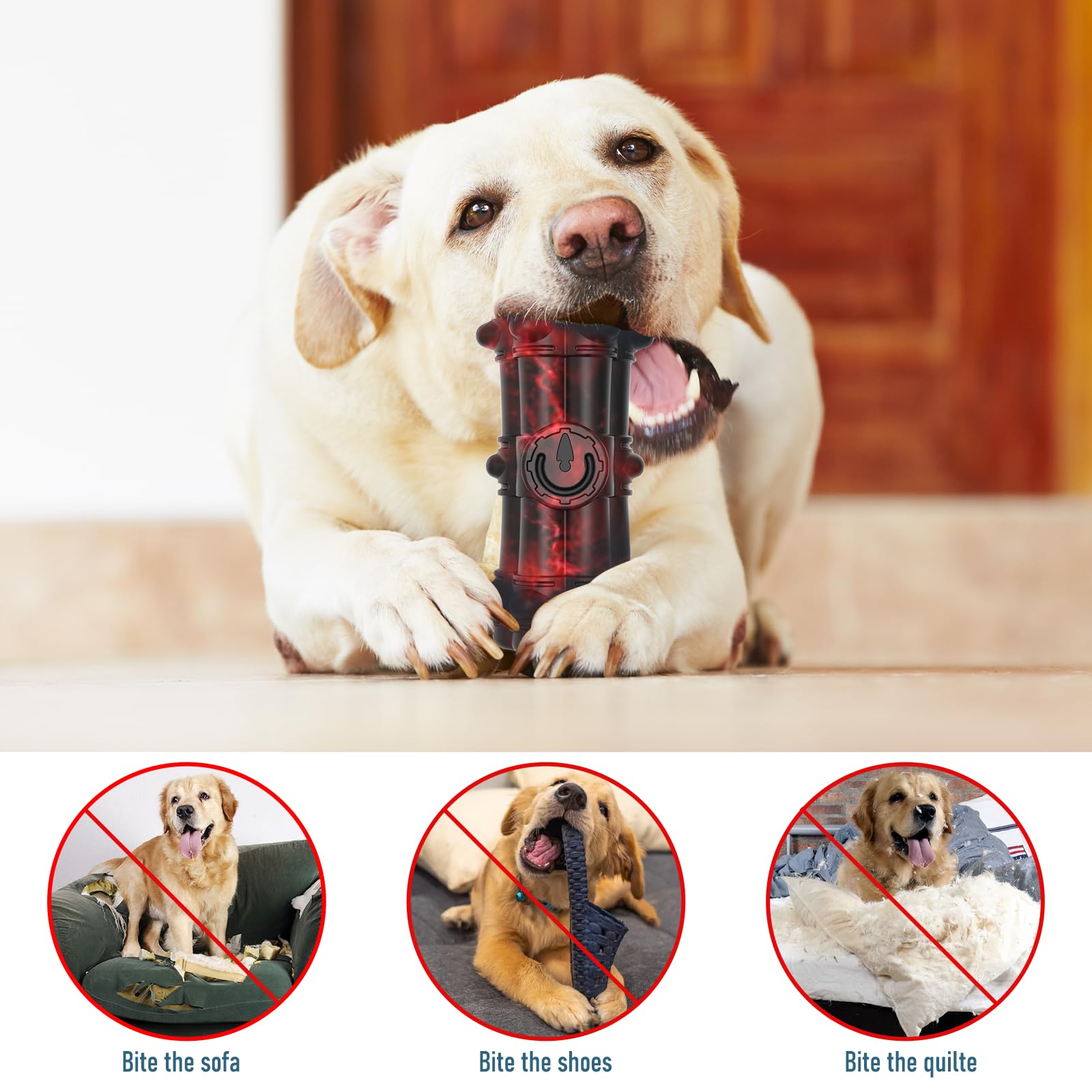 Homipooty Dog Toy For Aggressive Chewer Large Medium Breed, Indestructible Super Dog Chew Toys Squeaky Dog Birthday Toy Dog Toothbrush Interactive Tough Durable Dog Toys