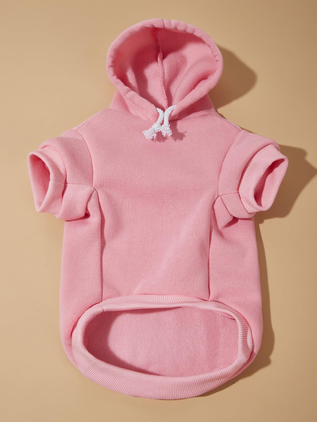 Qwinee Basic Dog Hoodie, Dog Warm Jacket, Cat Apparel, Dog Shirt, Dog Clothes For Puppy Kitten Small Medium Dogs Cats Light Pink Large