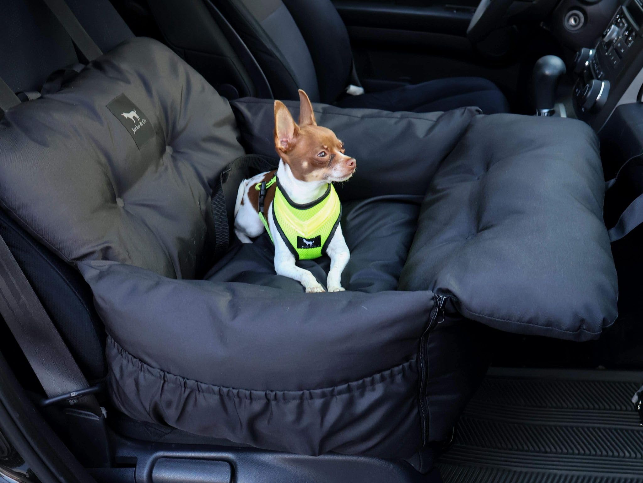Jacko & Co - Premium Dog Car Seat & Bed For Small & Medium Dogs Up To 30Lbs, Soft Travel Bed & Carrier Bag For Pets, Puppies, Ca