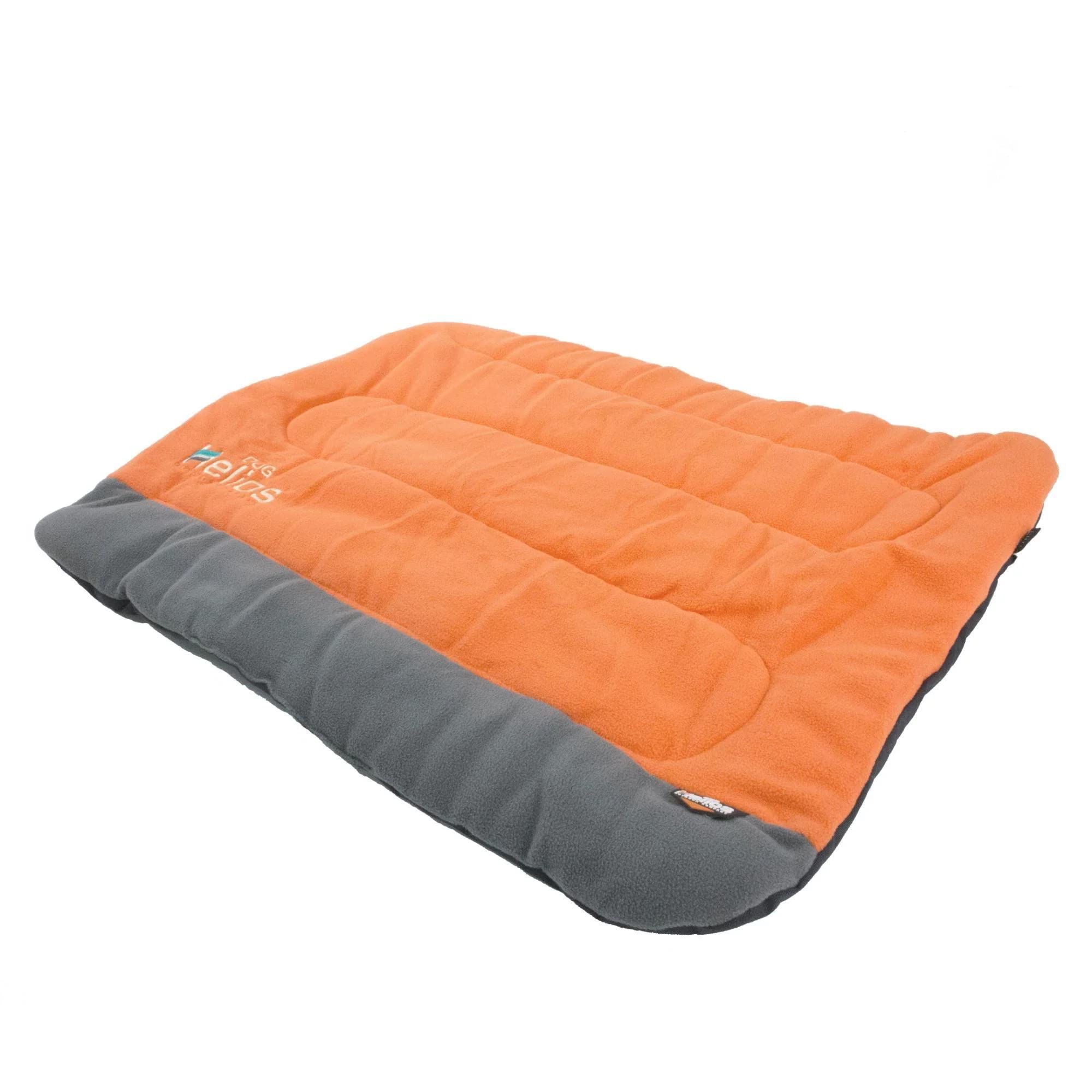 DOGHELIOS 'Combat-Terrain' Cordura-Nyco Reversible Nylon and Polar Fleece Travel Camping Folding Pet Dog Bed Mat, Large, Orange, Grey
