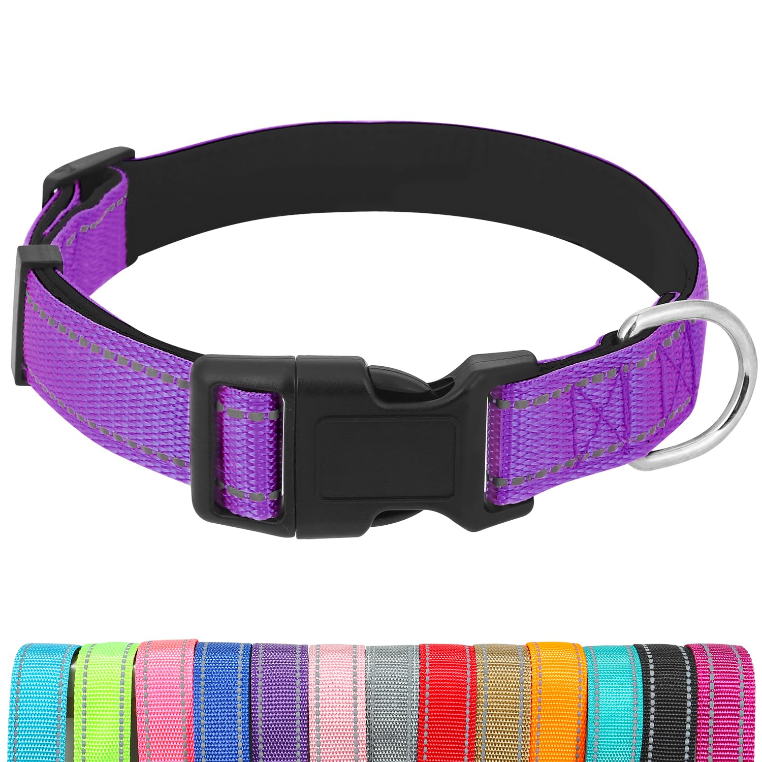 Dog Collars Adjustable For Large Dogs,Heavy Duty Waterproof Dog Collar With Quick Release Buckle,Girl Boy Female Male Reflective
