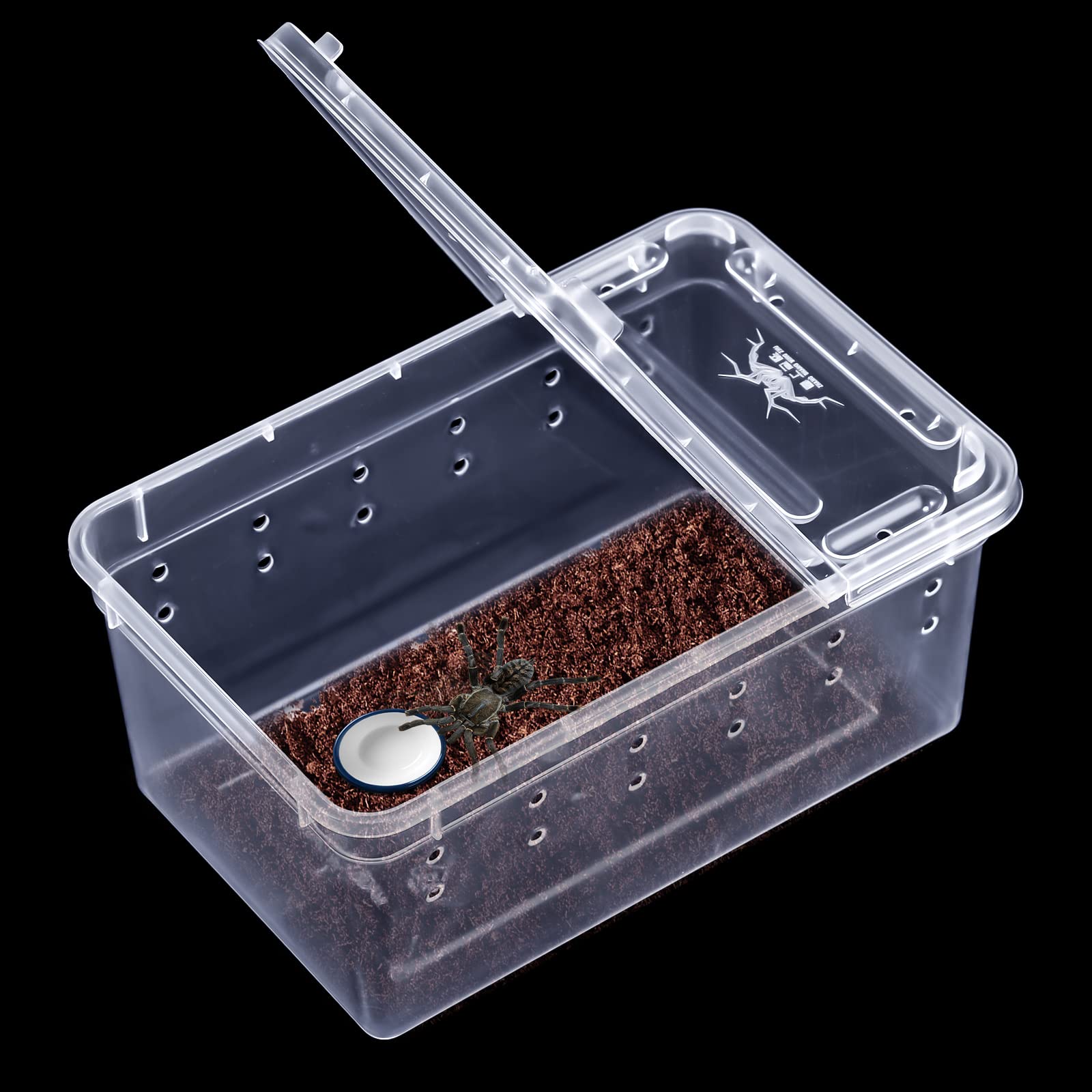 Irenare 8 Pcs Reptile Breeding Breeding Box Plastic Spider Terrarium Tarantula Feeding Box For Bearded Dragon Lizard Spider Gecko Scorpion, 5.9 X 3.9 X 2.5 In