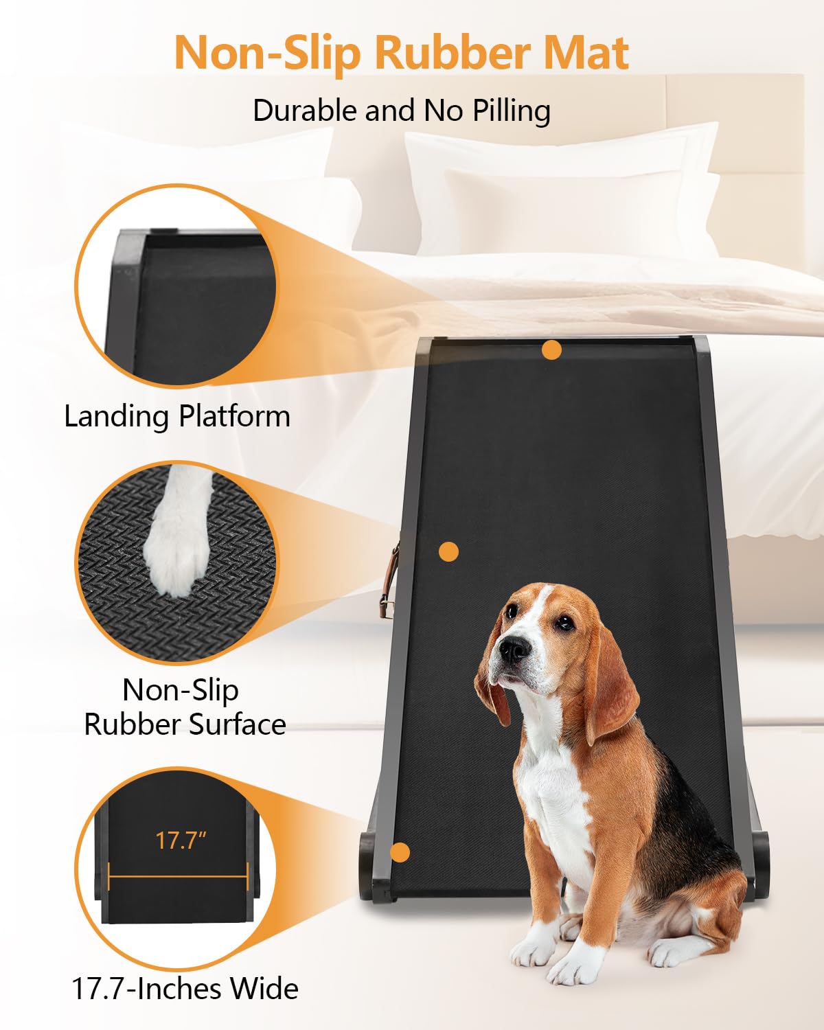 Dog Ramp For Couch, Small Dog Bed Ramp To Get On Bed 20 Inch High, Non-Slip, Sturdy Adjustable Pet Ramp With Landing Platform, S