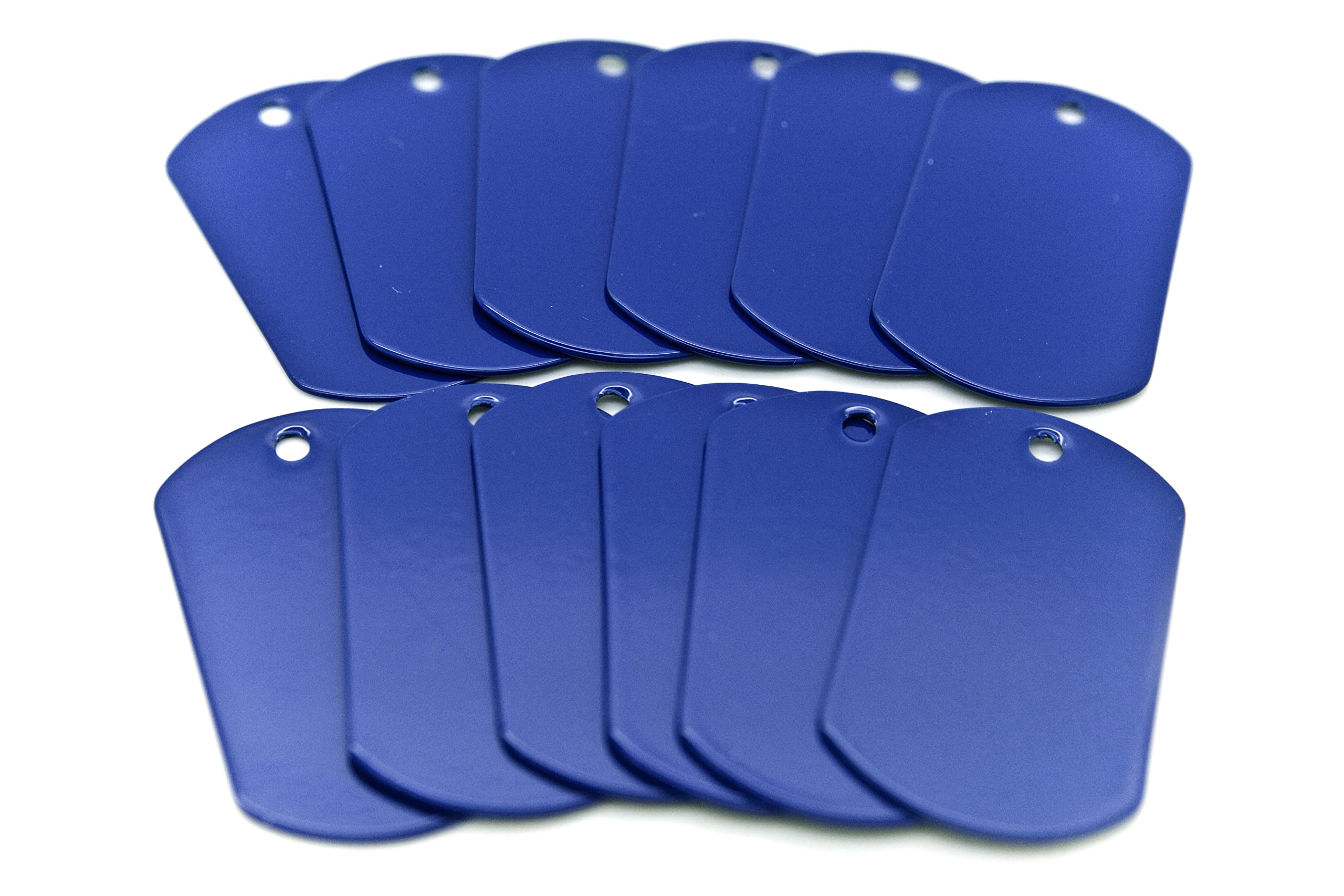 100 Pcs Blue Color Stainless Steel Military Spec Dog Tags