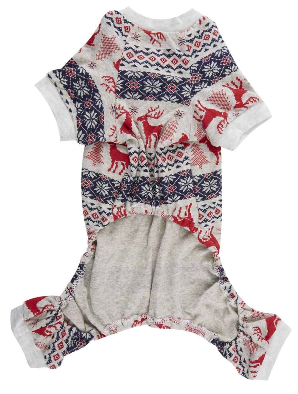 Lanyarco Xmas Grey Red Clothes Cotton Pet Dog Pajamas Jumpshit For Pets Dog Pajamas 16' Medium