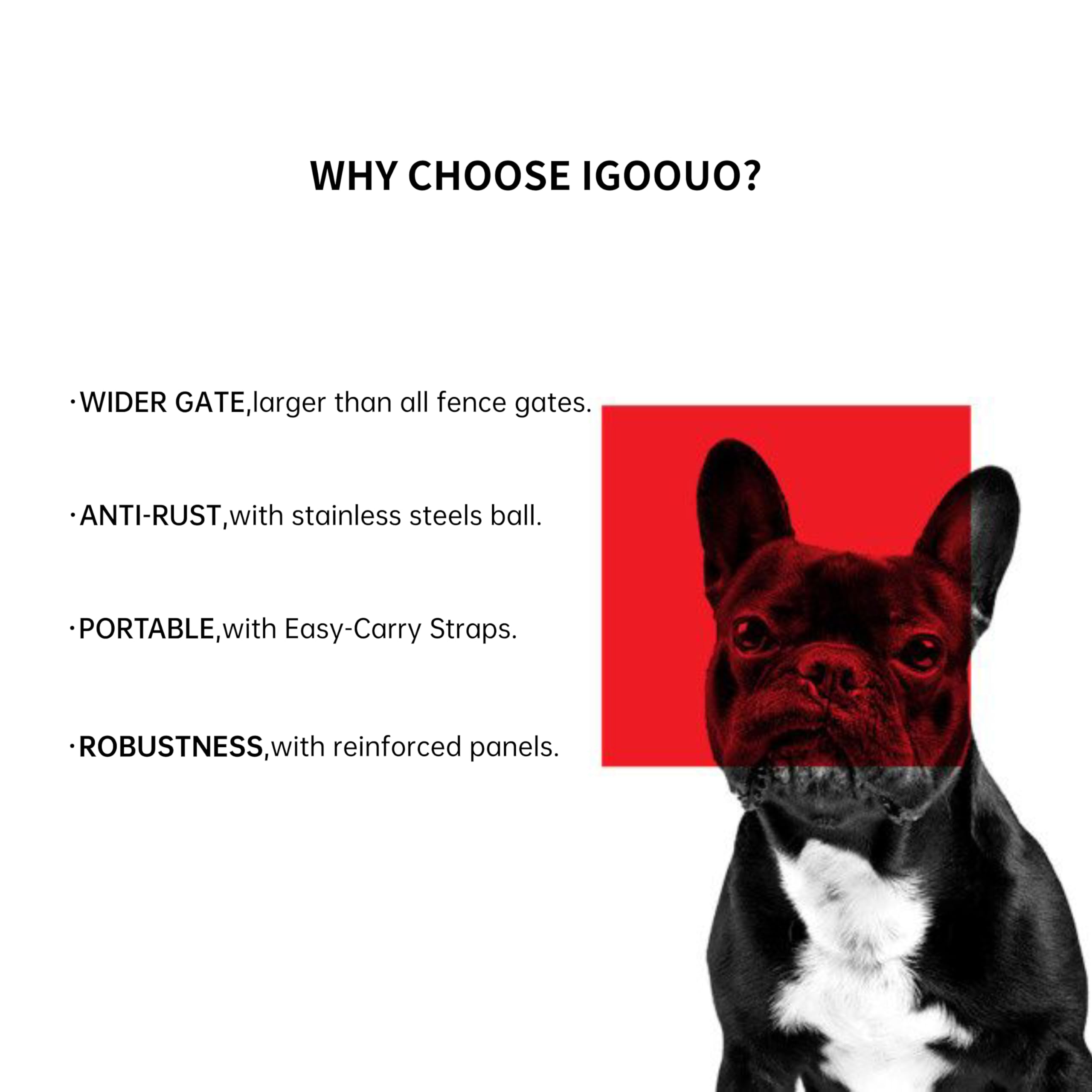 Igoouo Portable Dog Crates, 32'' Metal Pet Playpen For Small/Medium Dogs, Indoor/Outdoor, Easy-Carry Straps, 2 Add-On Panels, No