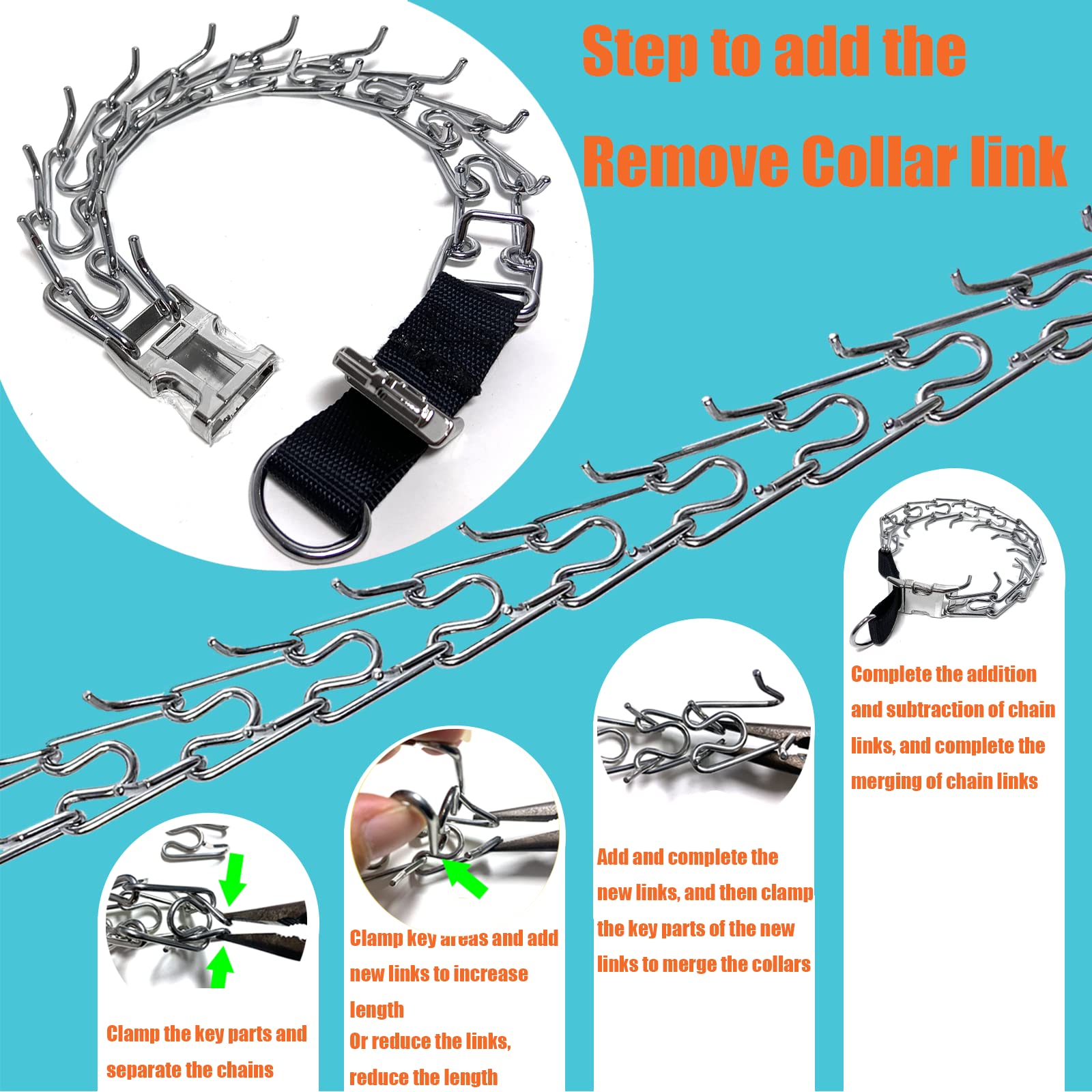 Prong Training Collar For Dogs, Adjustable Dog Pinch Collar With Quick Release Buckle, No Pull Collar For Small Medium Large Dog