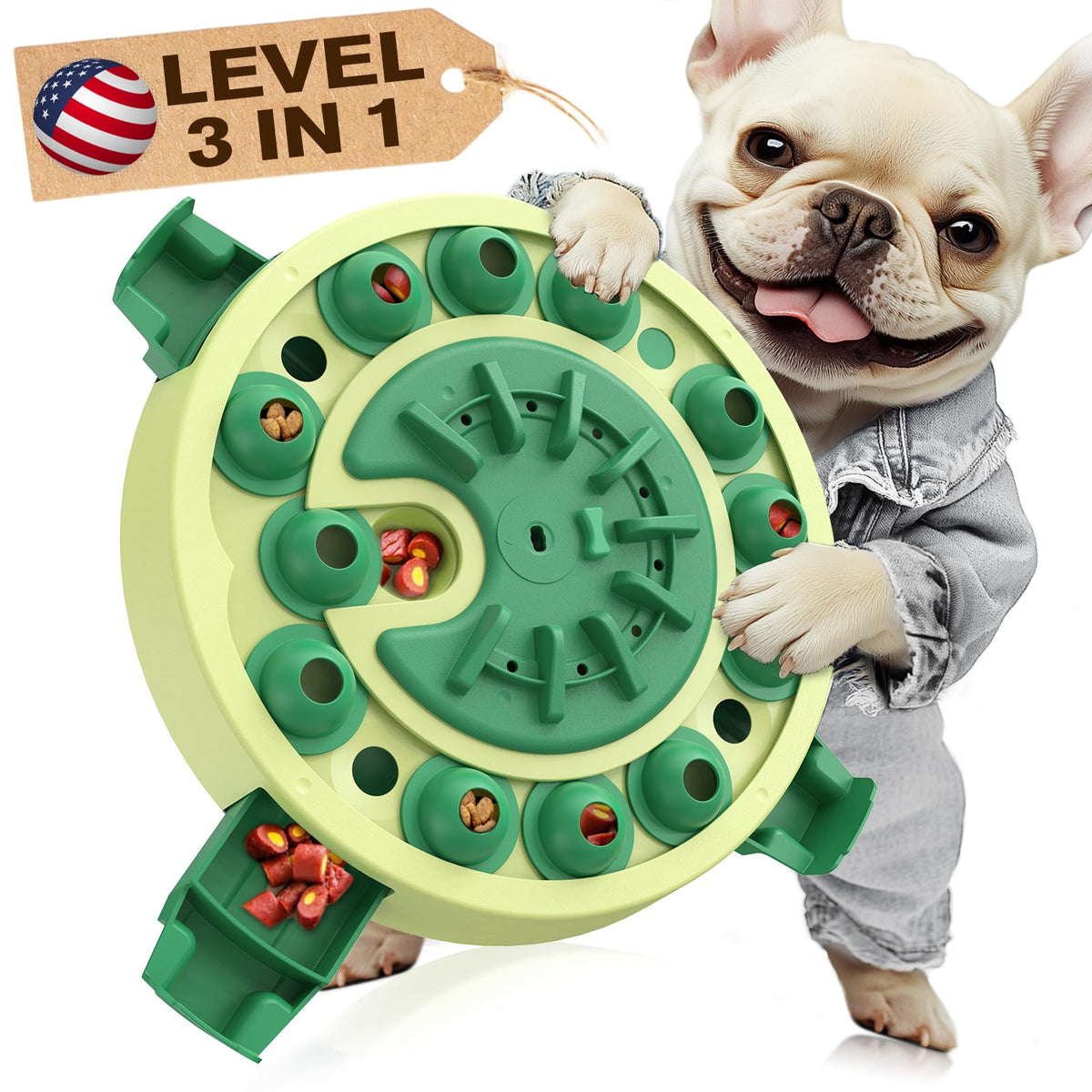 Kadtc Dog Puzzle Toys Level 3 In 1 Puppy Brain Mental Stimulation Interactive Advanced Treat Puzzles Games For Small/Medium/Larg