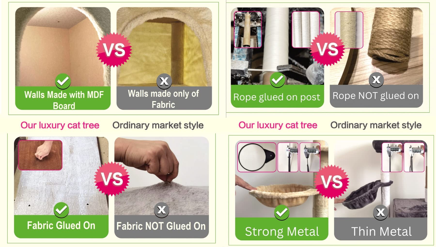 Go Pet Club - 62 Tall Cat Tree - Cat Tower with Scratching Post - Cat Tower for Indoor Cats - Multi-Level Condo, Hammock, Basket