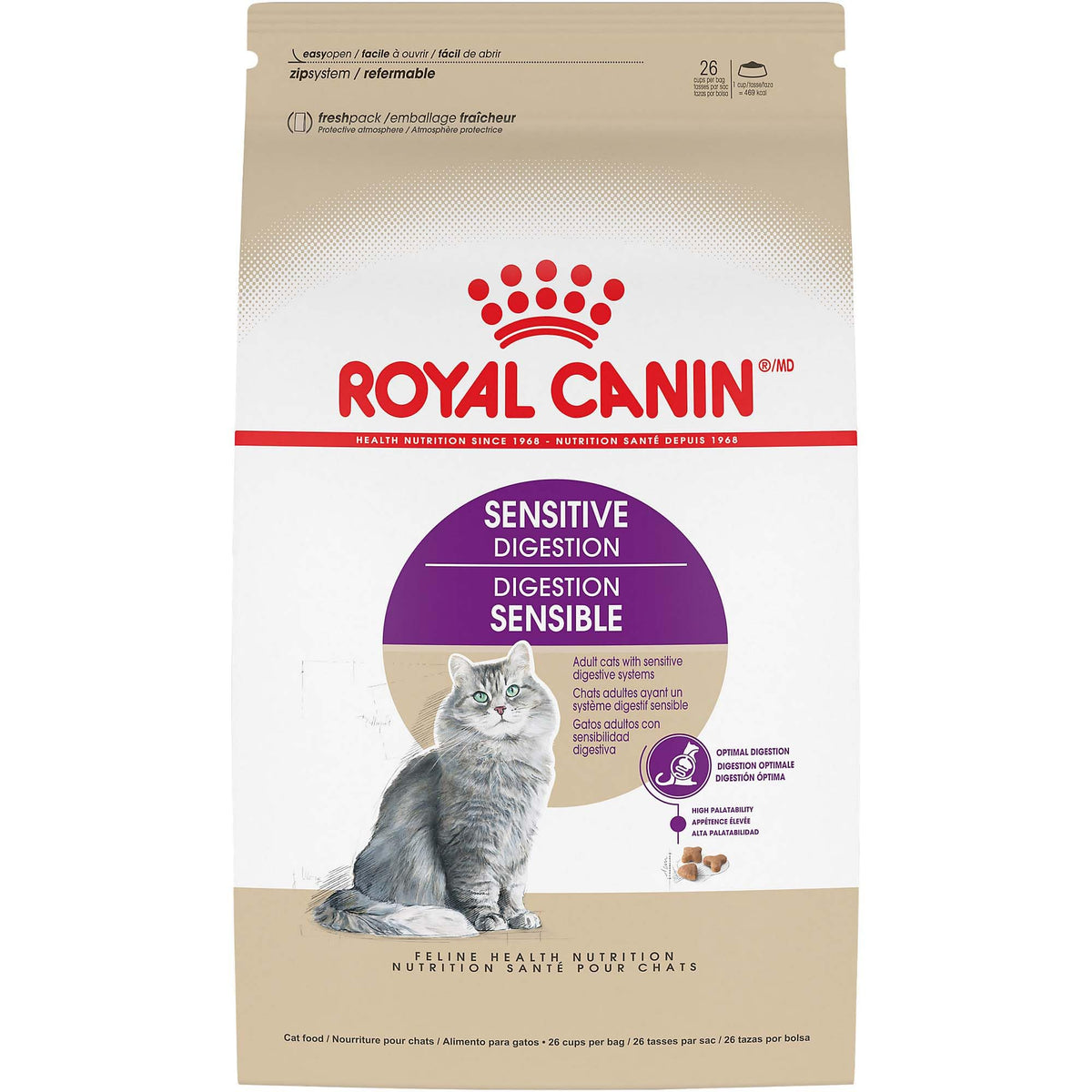 Royal Canin Feline Health Nutrition Sensitive Digestion Cat Food Dry Formula, Balanced Nutrition To Support Digestive Health, 7 